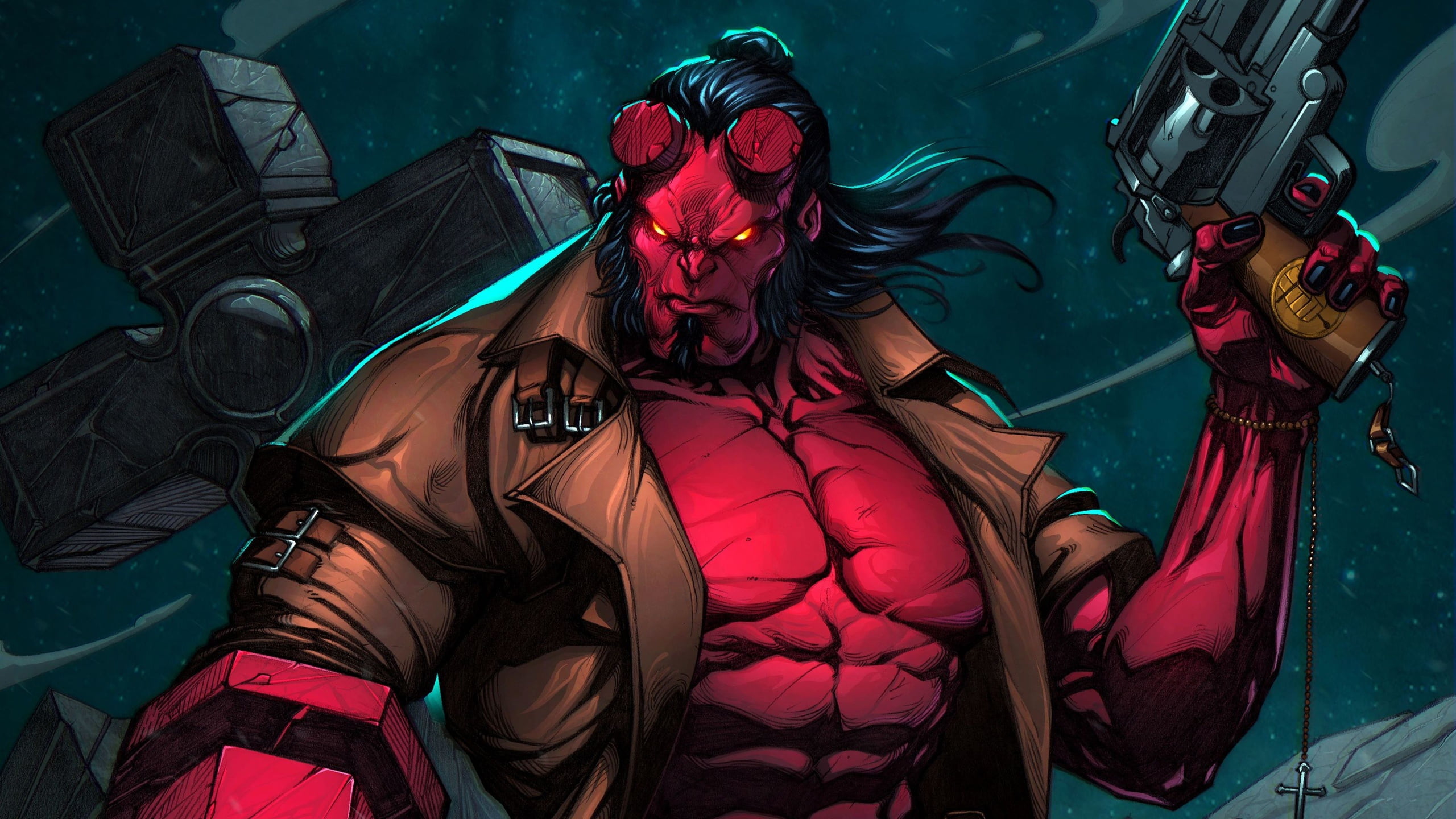 2K, Hellboy, artwork, fantasy art, HD Wallpaper