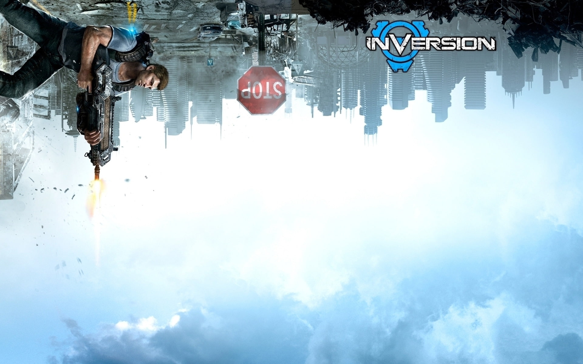 action, blood, guns, inversion, future, 1080P, HD Wallpaper