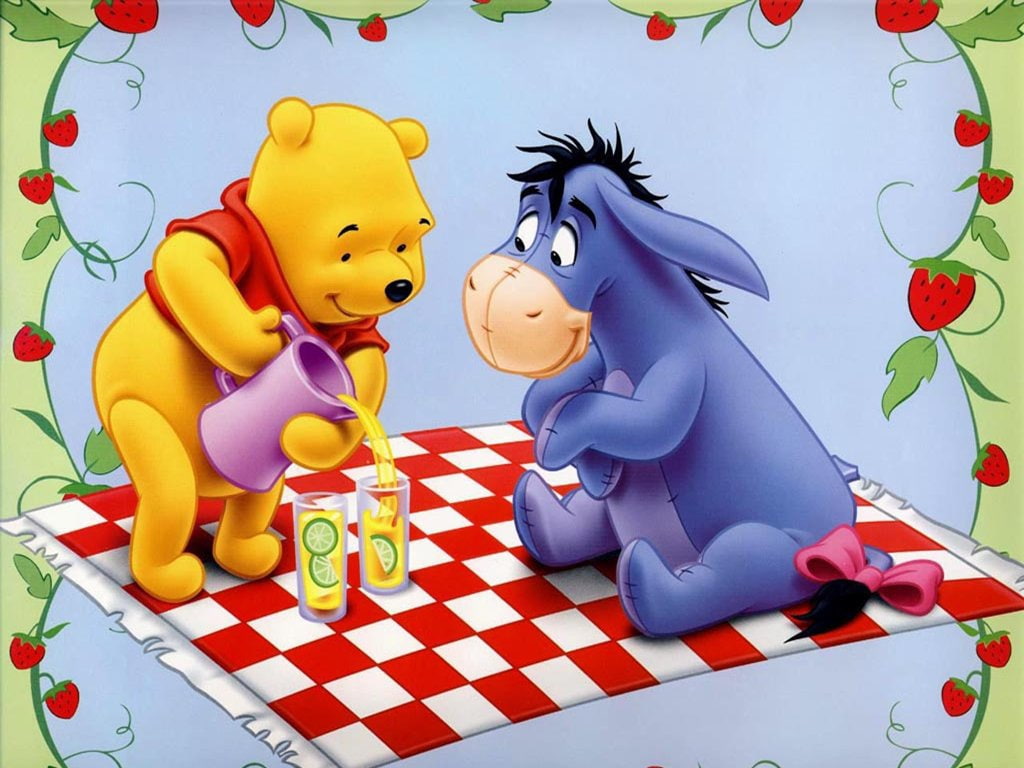 Pooh, Comic, hd, tv, entertainment, art, picnic, friend, disney, 480P, series, HD Wallpaper