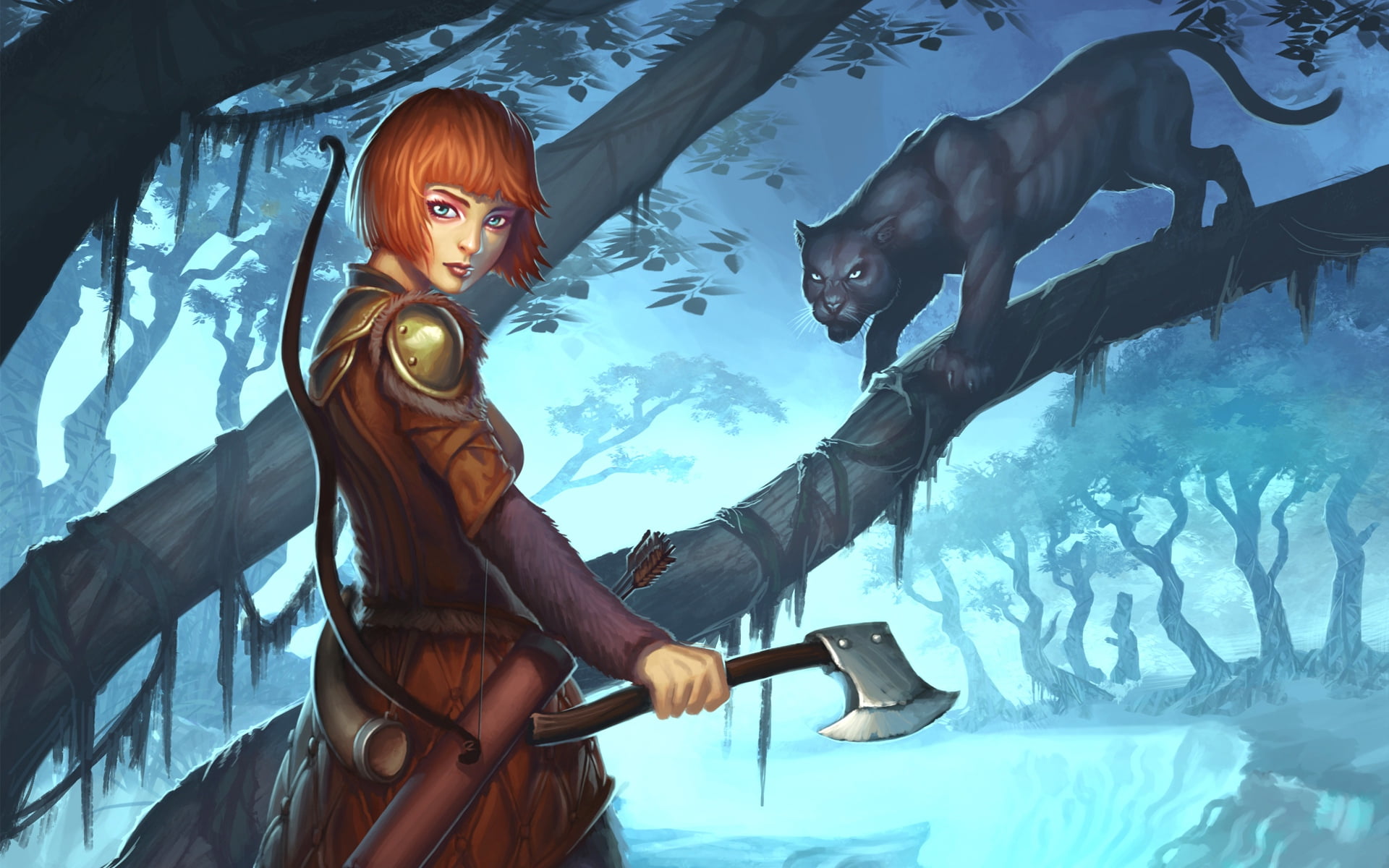 evil, ranger, computer Graphic, females, blue, representation, animal, horror, human representation, art and craft, underwater, women, male likeness, holding, HD Wallpaper