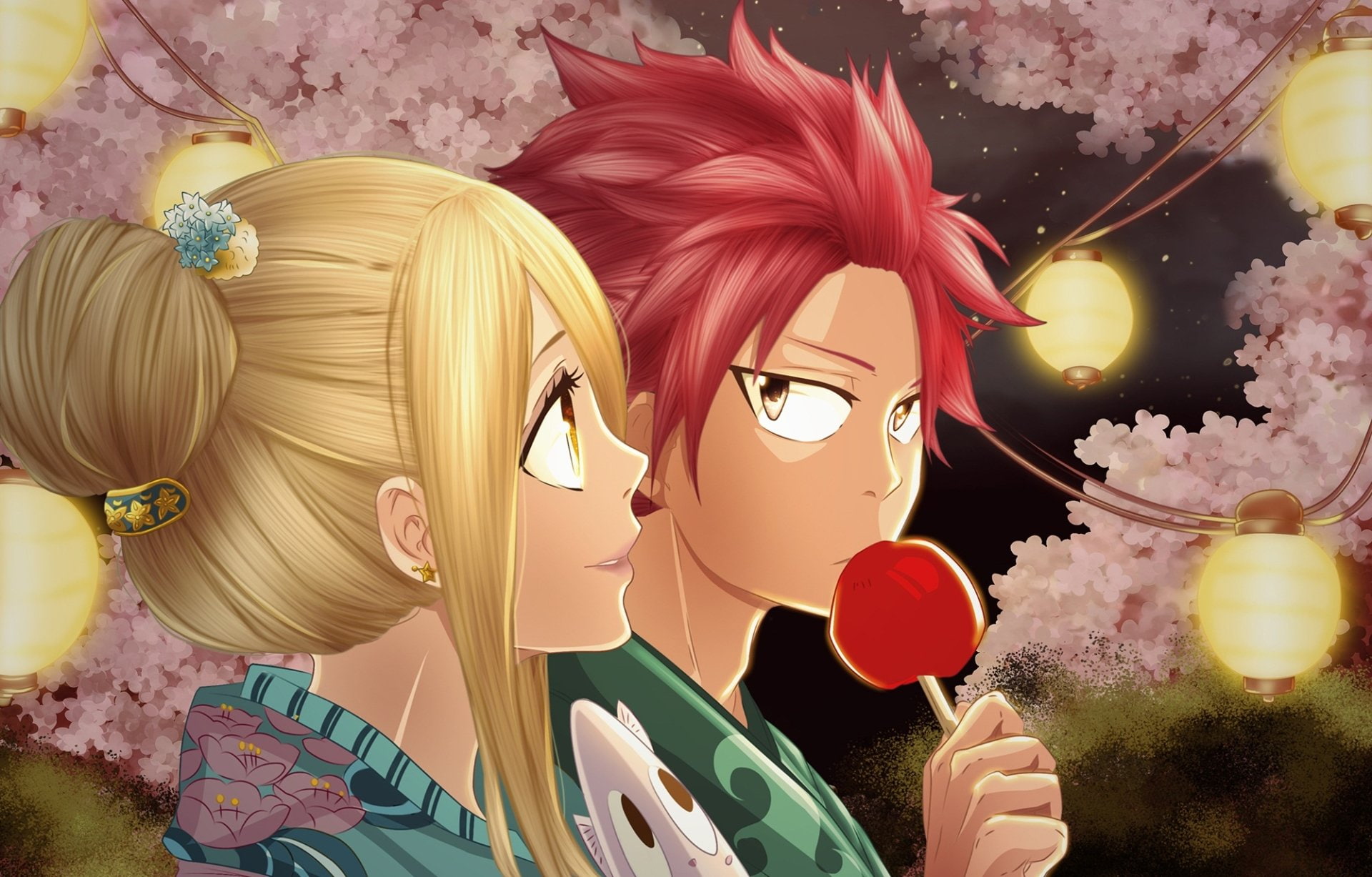 Fairy Tail, Anime, Natsu Dragneel, Lucy Heartfilia, 1080P, HD Wallpaper