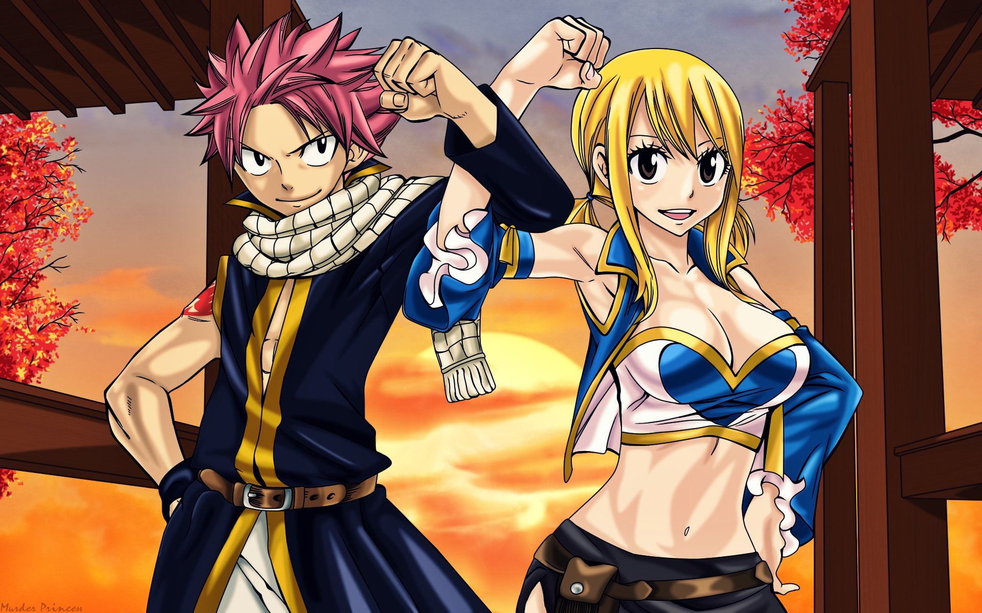 1080P, Lucy Heartfilia, Fairy Tail, Anime, Natsu Dragneel, HD Wallpaper