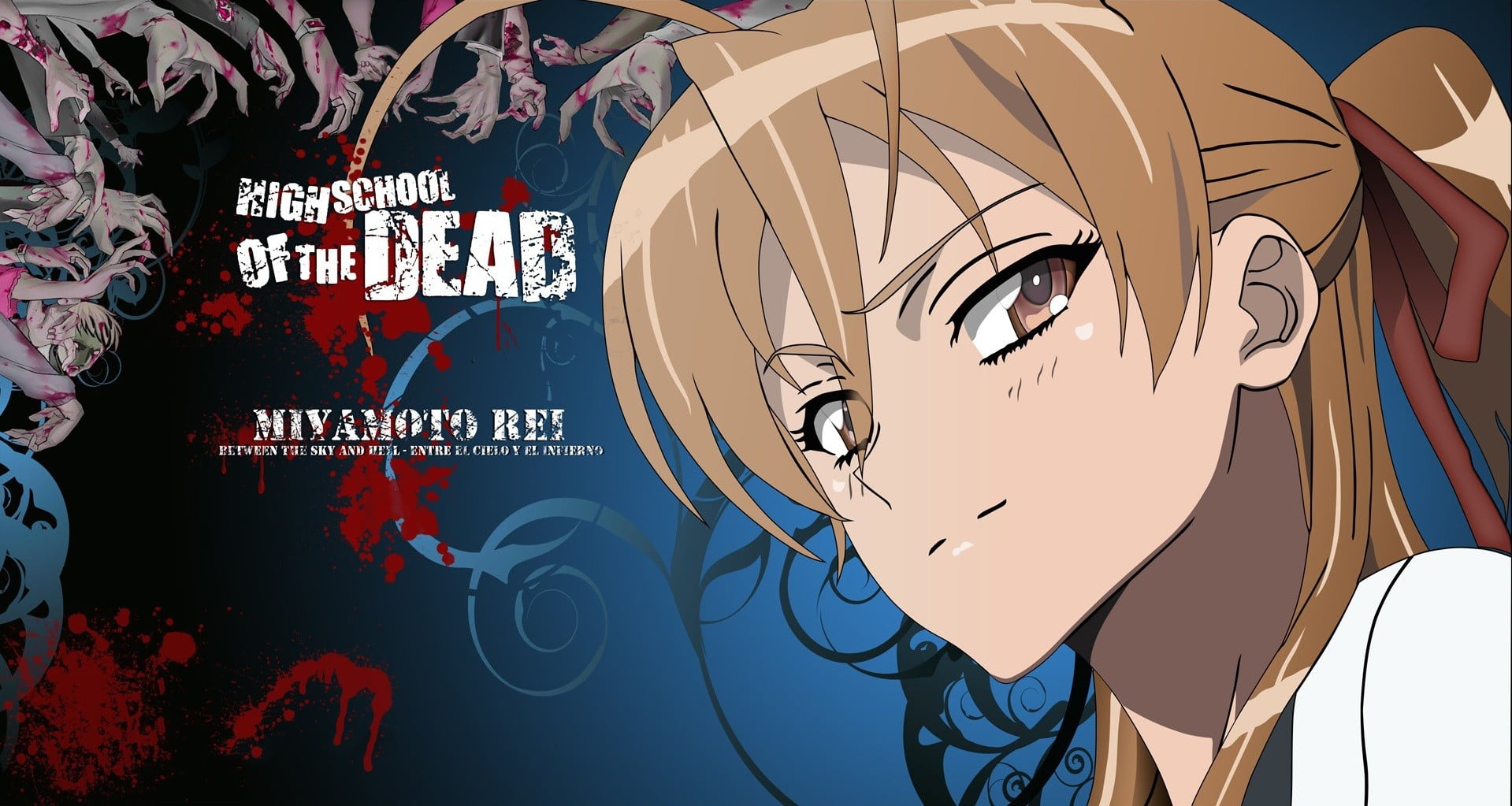 no people, anime girls, creativity, wall - building feature, human representation, Highschool of the Dead, male likeness, Miyamoto Rei, mural, indoors, HD Wallpaper