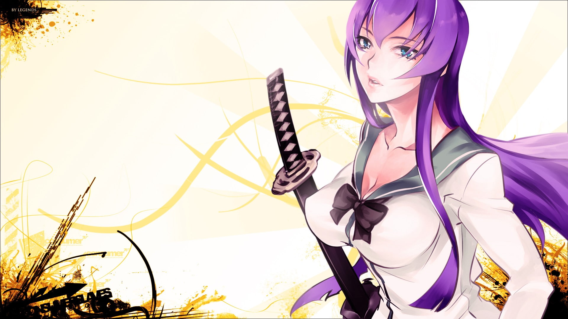 Highschool Of The Dead, 1080P, Anime, Saeko Busujima, HD Wallpaper