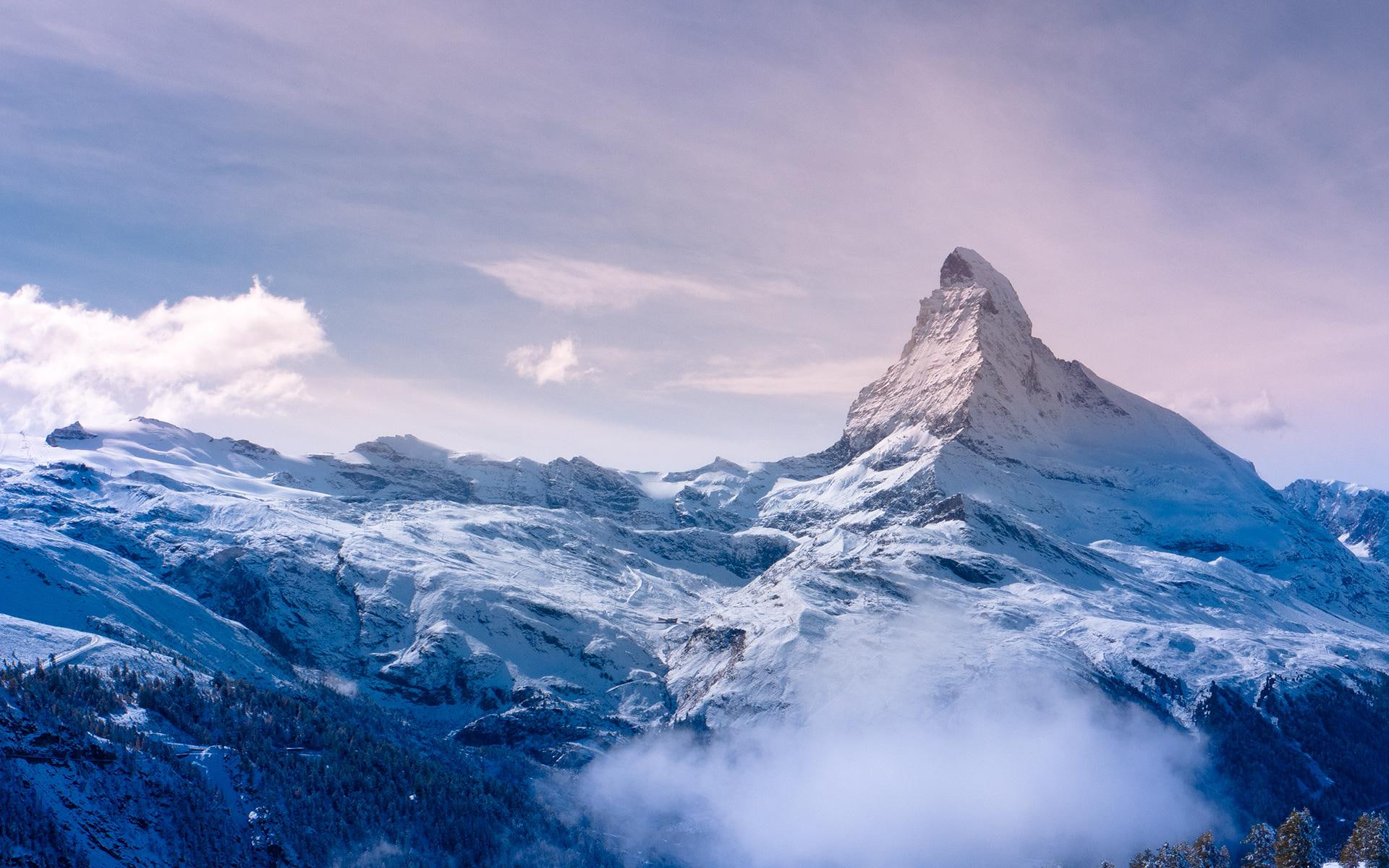 1080P, clouds, snow, peak, HD Wallpaper