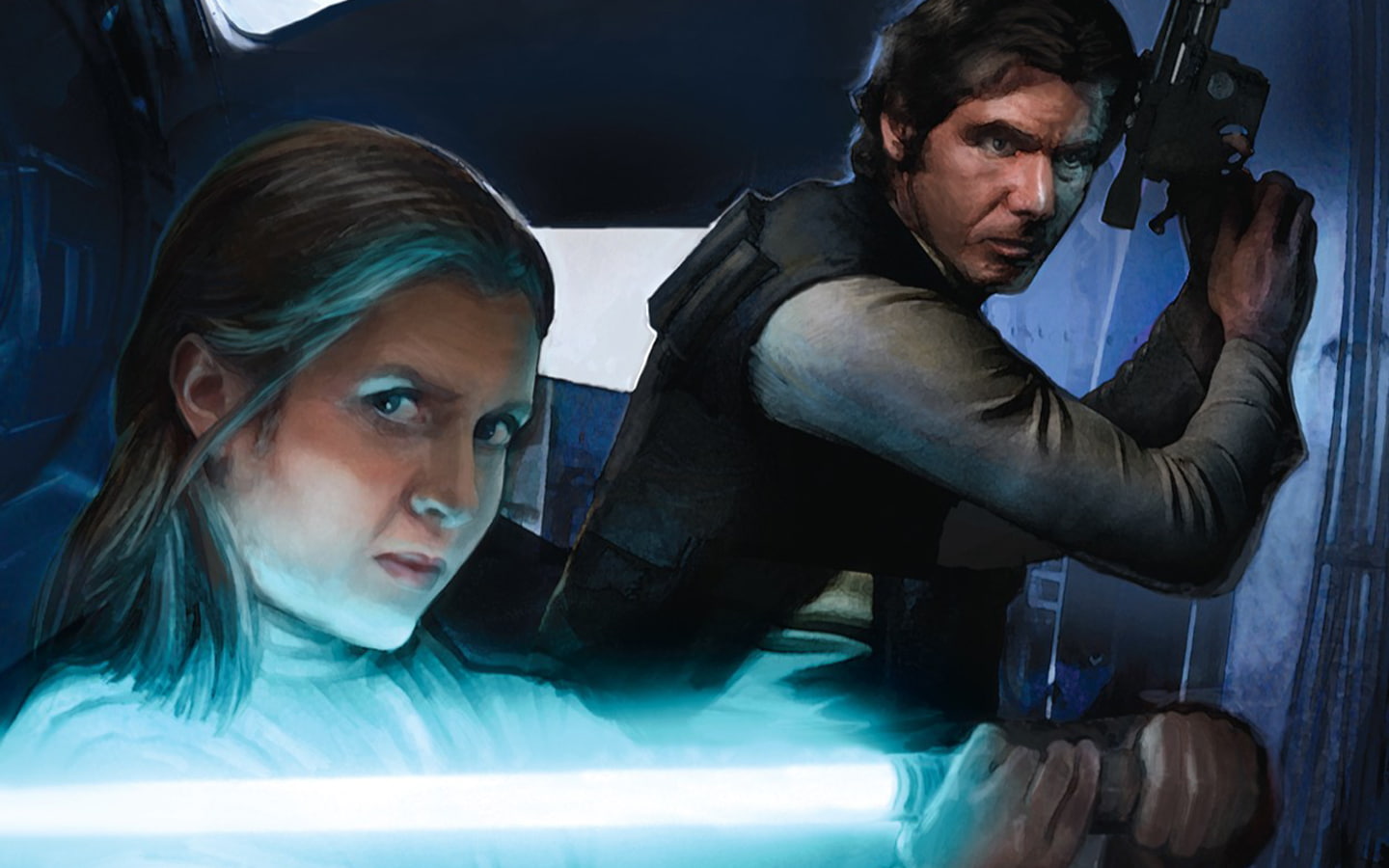 exile, star, wars, 720P, leia, organa, lightsaber, artwork, han, solo, HD Wallpaper