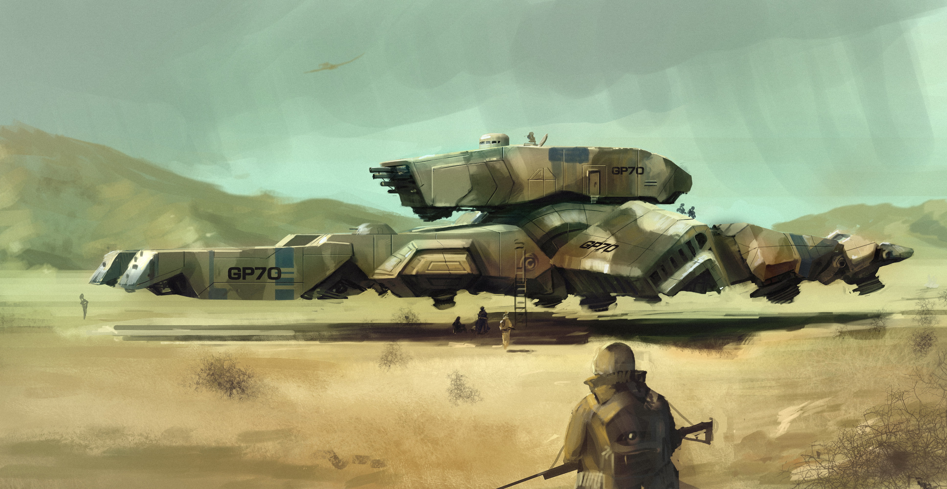 technique, weapons, war, dreadnought, desert, soldiers, 4K, HD Wallpaper