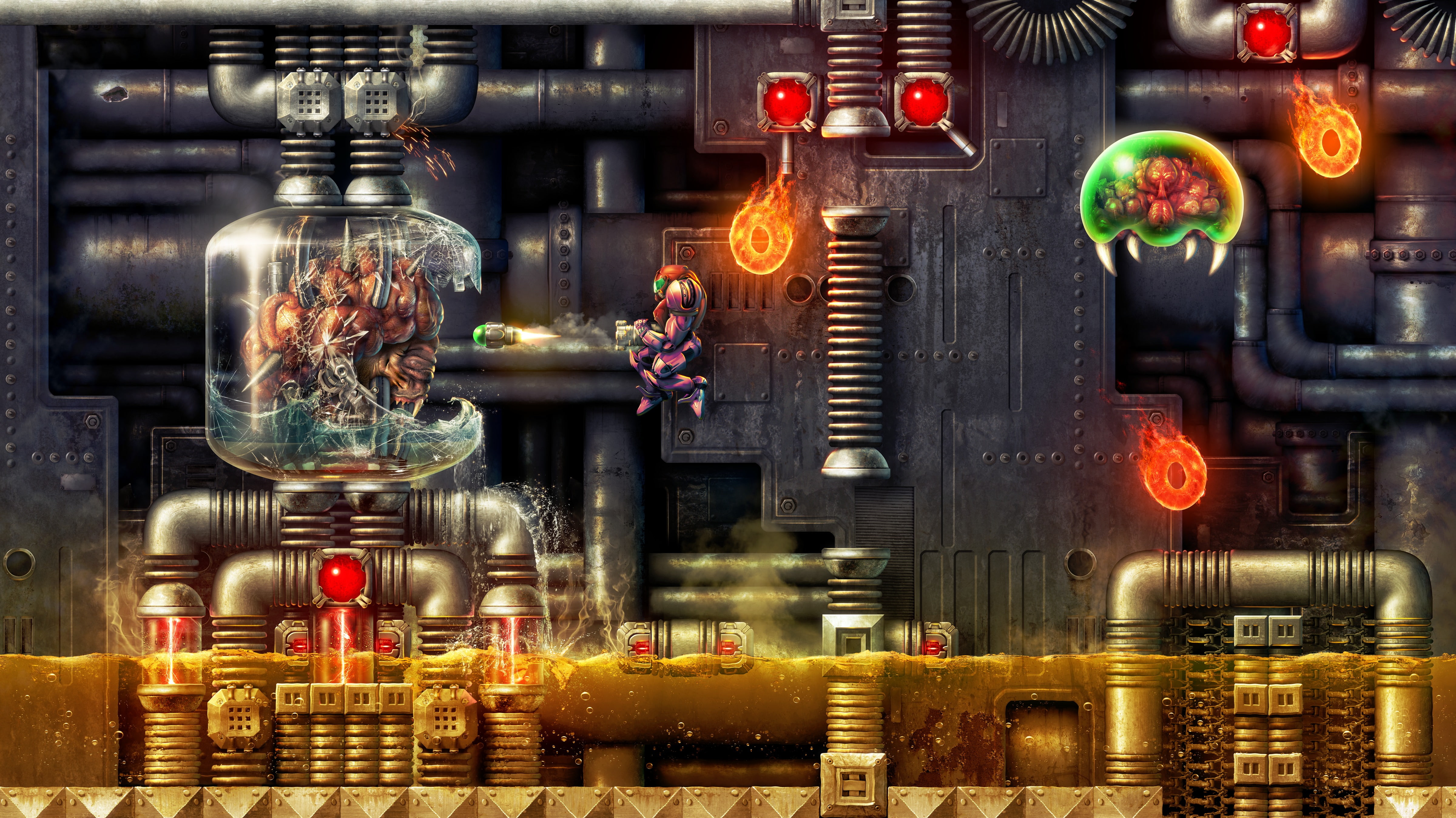 high, digital, Super Metroid - Depths of Tourian, clarity, skill, quality, 4K, Amazing, HD Wallpaper