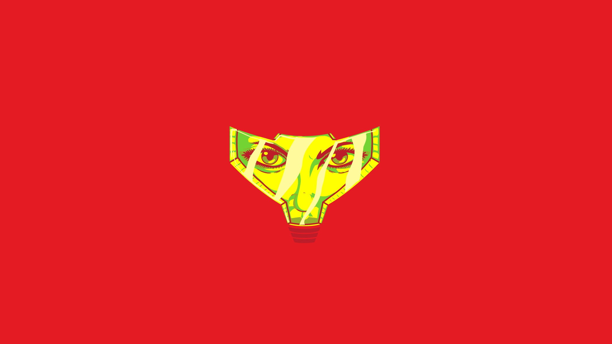 representation, cat, finance, animal, indoors, humor, minimalism, animal representation, Metroid, red background, green color, Samus Aran, single object, HD Wallpaper