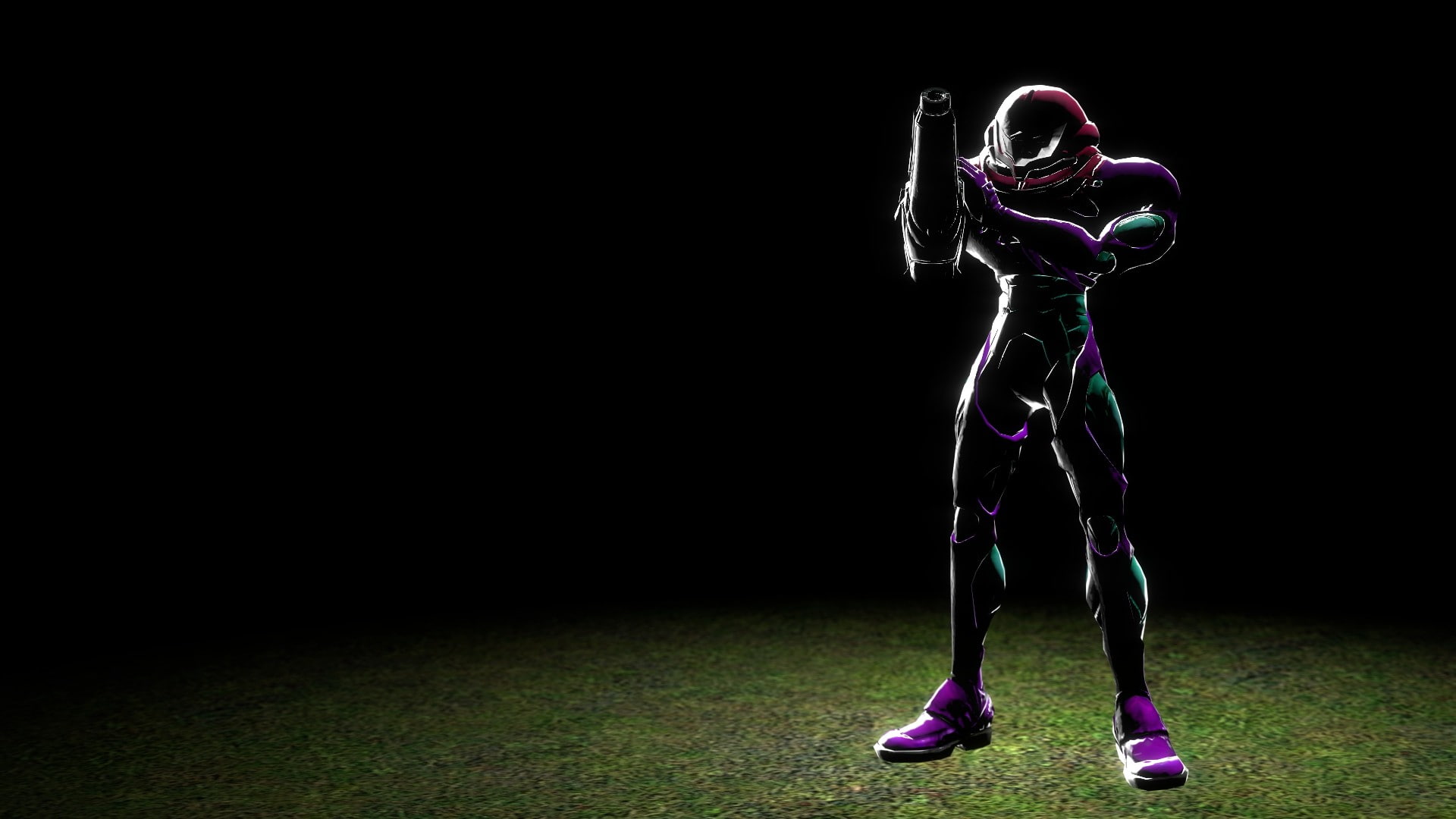 sportsman, cyborg, copy space, exercising, night, arms raised, sports clothing, standing, strength, athlete, sport, Metroid, studio shot, clothing, full length, HD Wallpaper