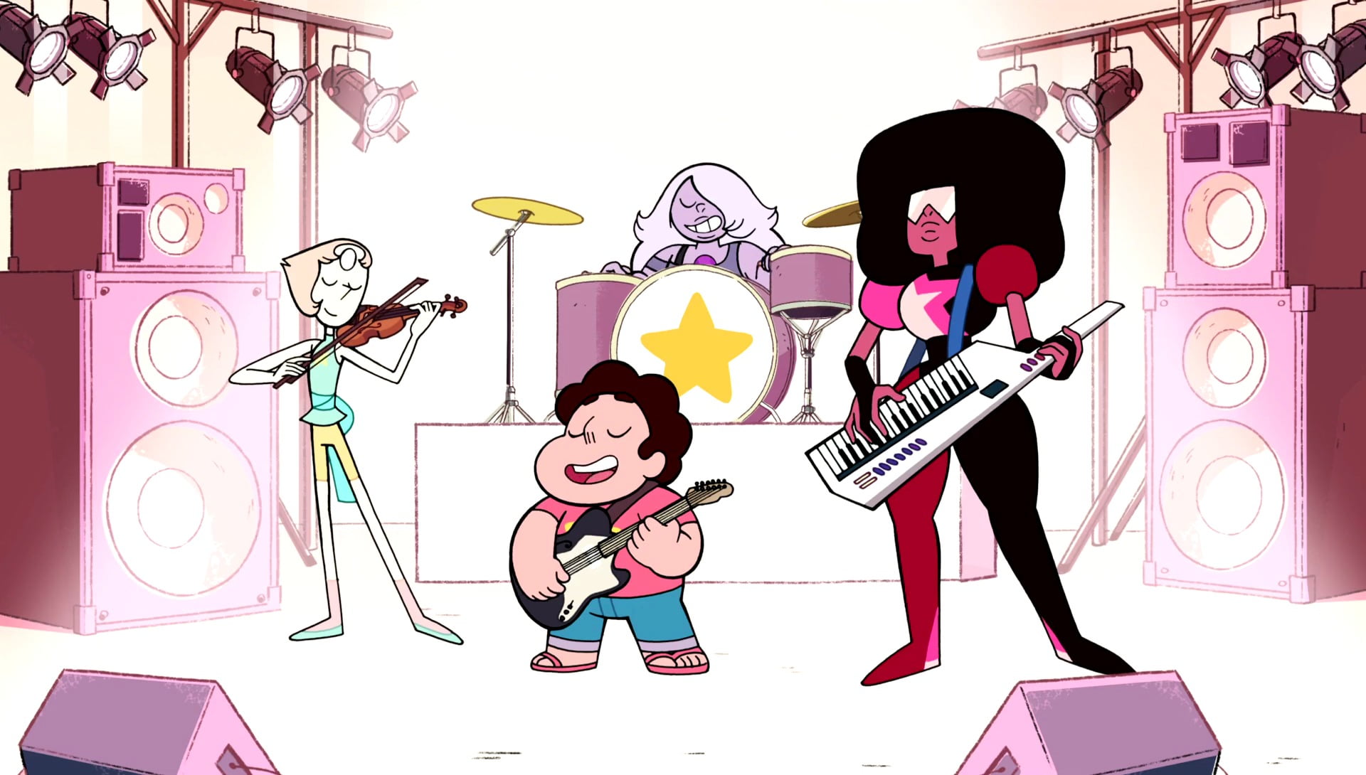 input device, emotion, Steven Universe, people, microphone, musician, smiling, 1080P, musical instrument, arts culture and entertainment, electric guitar, HD Wallpaper