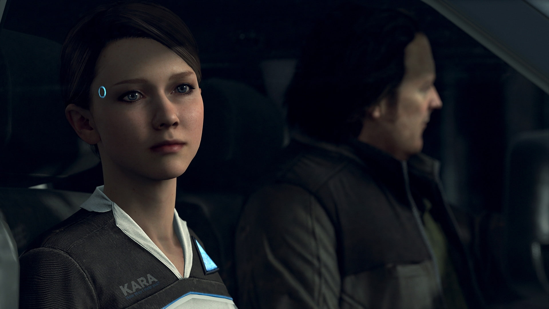 people, contemplation, business person, well-dressed, 720P, indoors, headshot, young women, Games, looking, adult, serious, detroit: become human, two people, HD Wallpaper