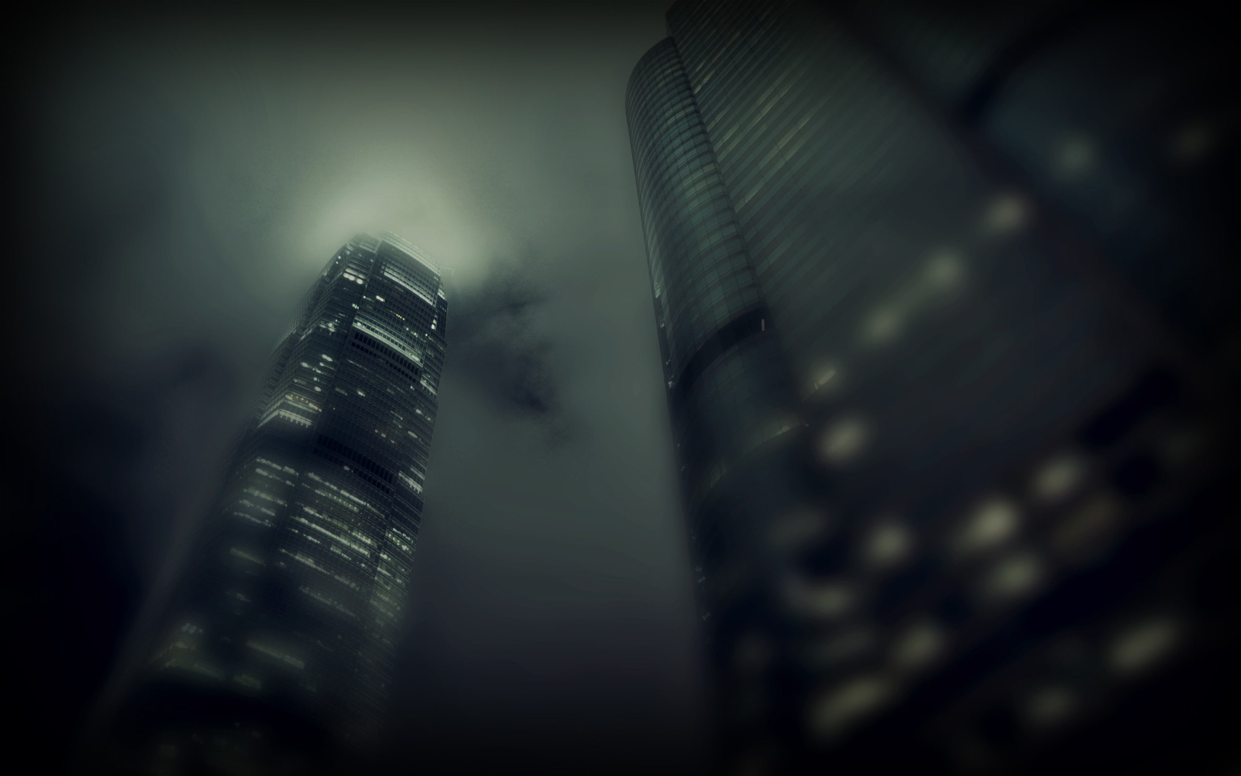 worms eye view, skyscraper, 2K, HD Wallpaper