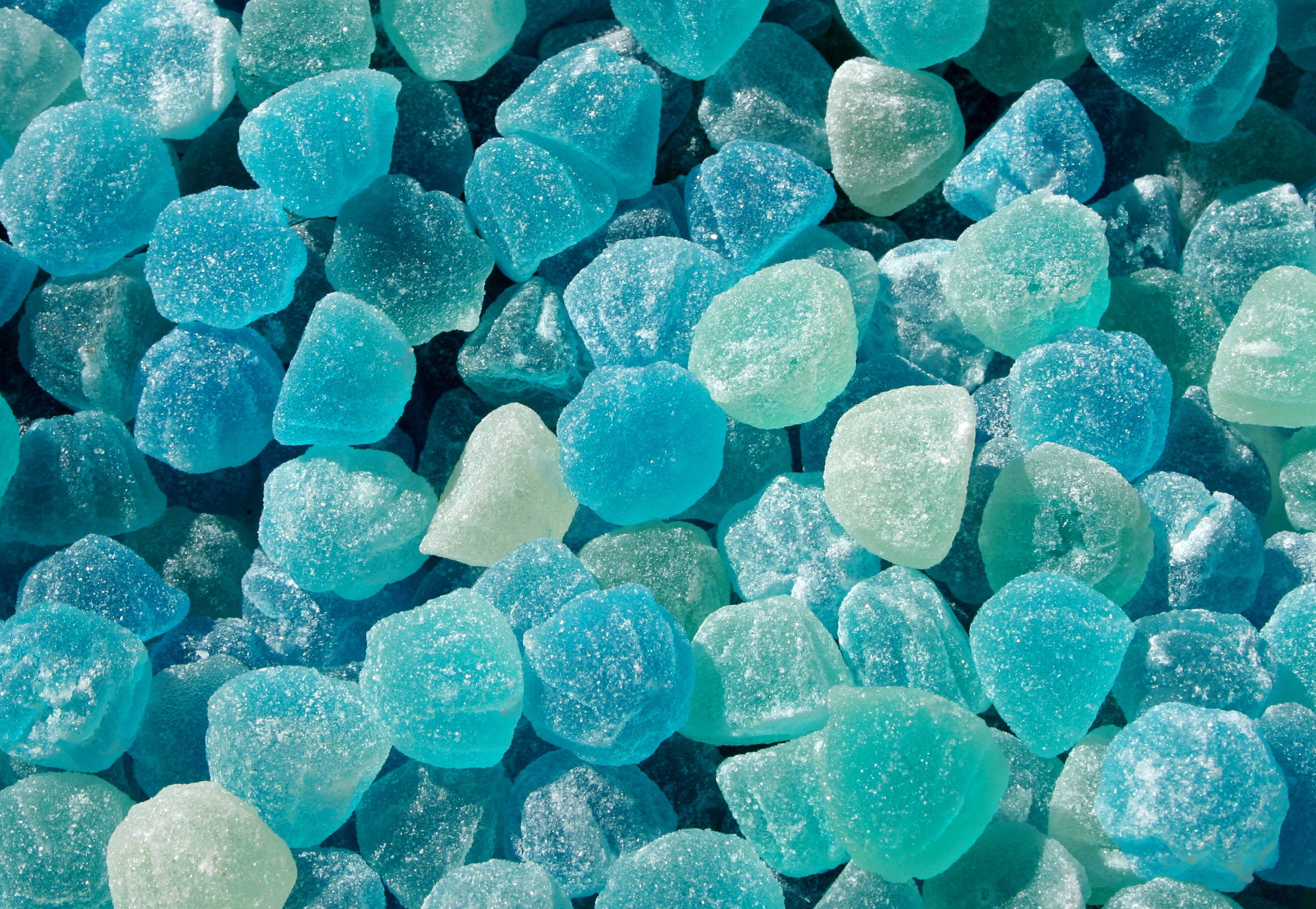 bright, indoors, candies, marmalade, still life, high angle view, full frame, color Image, background, large group of objects, 5K, shape, textured, teal, HD Wallpaper