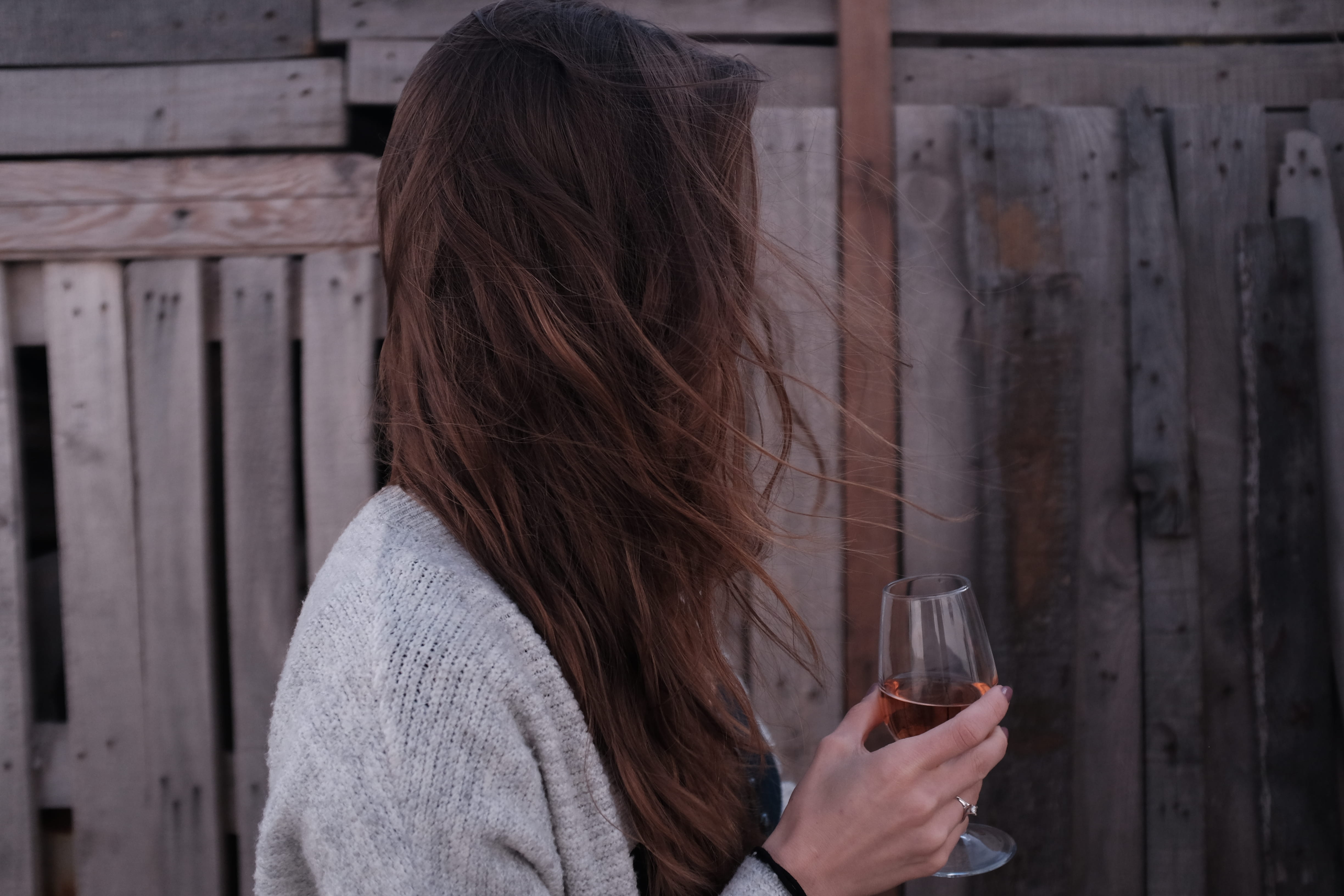 drinking, turkey, hand, hair, drink, human hair, woman, wood - material, leisure activity, hiding, front, wind, portrait, brown hair, brunette, 4K, alcohol, HD Wallpaper