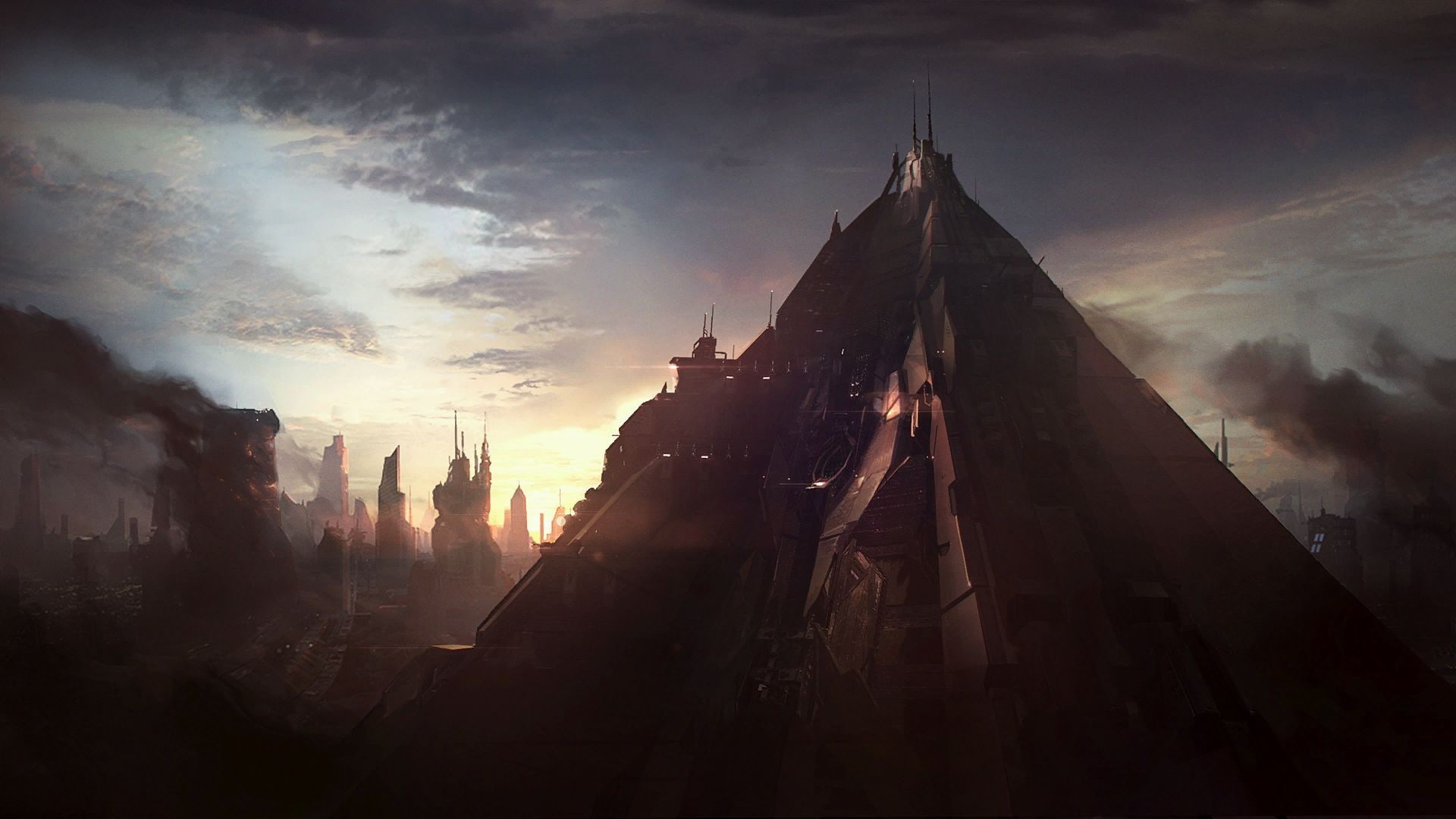 building, science fiction, video games, StarCraft II : Heart Of The Swarm, pyramid, Prospero, 1080P, Starcraft II, StarCraft, HD Wallpaper