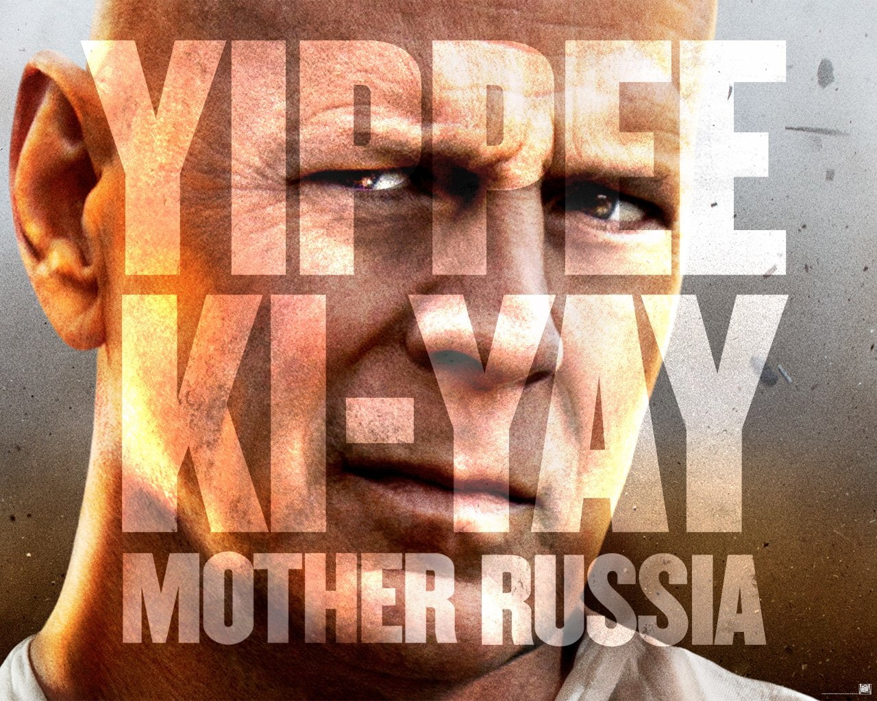 portrait, looking at camera, text, shadow, adult, digital composite, one person, body part, 720P, multiple exposure, human face, studio shot, Bruce Willis, HD Wallpaper