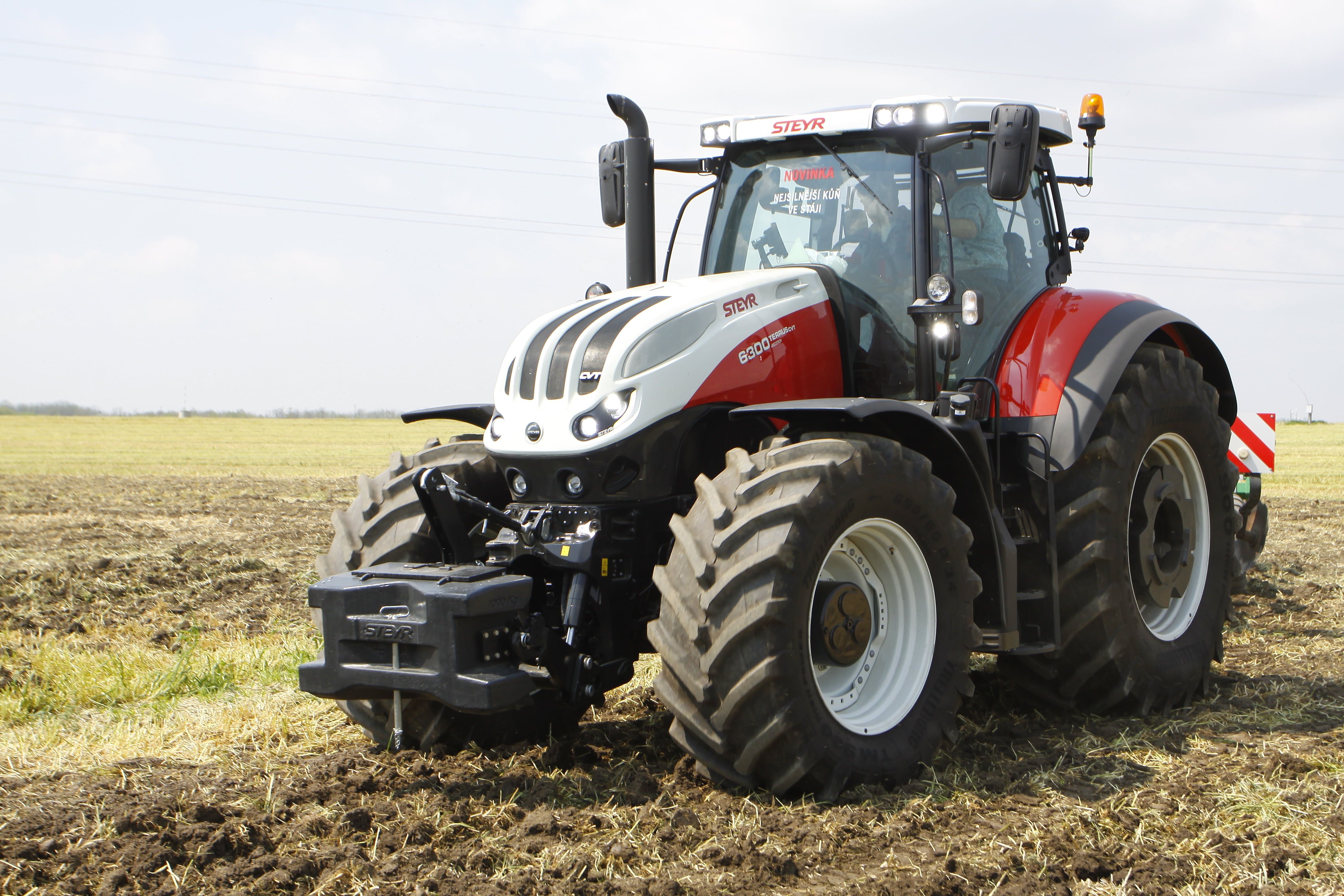 agriculture, day, sky, 4K, machinery, steyr 6300 terrus cvt, mode of transportation, outdoors, land, tire, landscape, nature, field, rural scene, agricultural equipment, HD Wallpaper