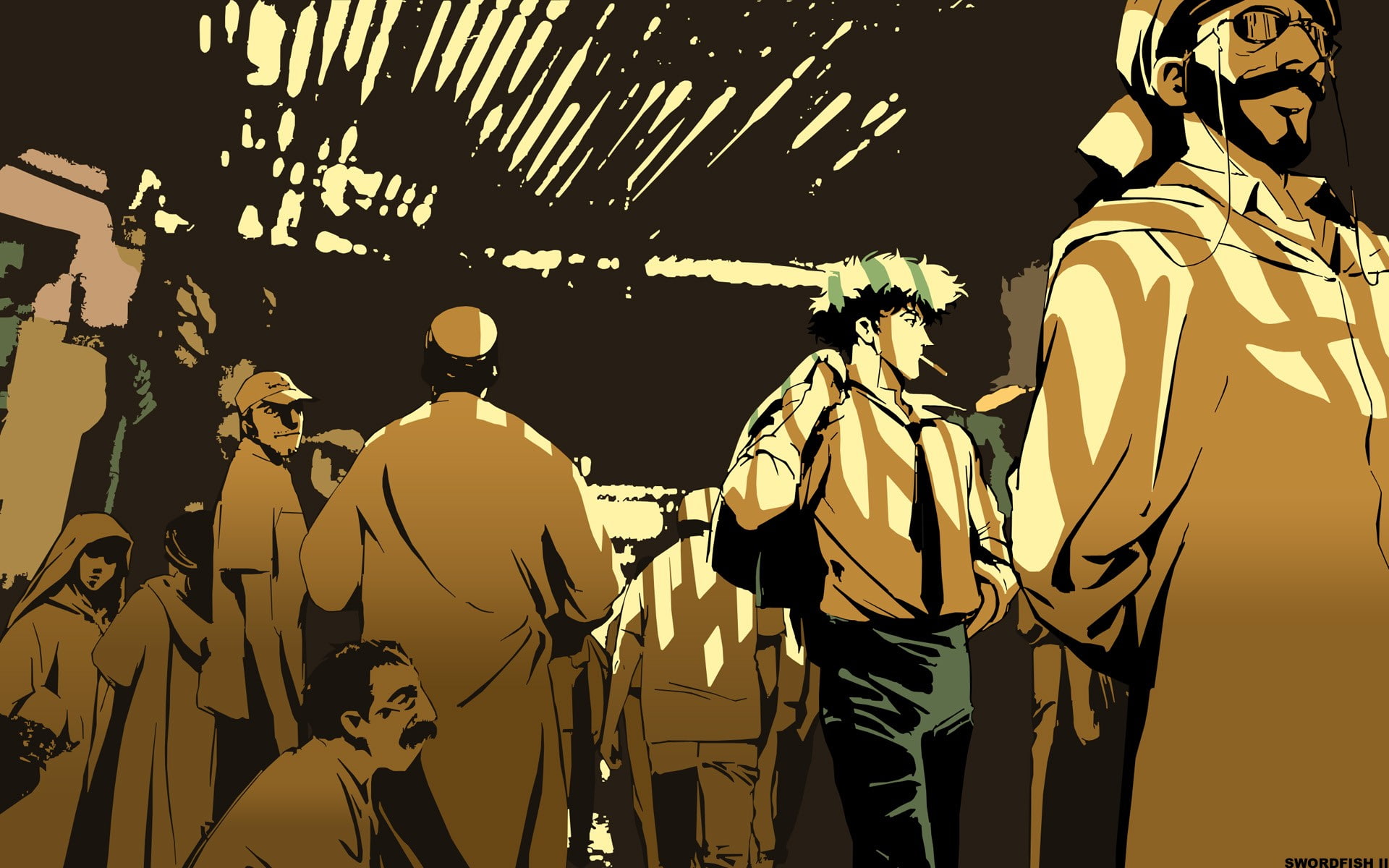 arts culture and entertainment, music, creativity, real people, rear view, Cowboy Bebop, representation, men, illuminated, 1080P, art and craft, occupation, HD Wallpaper