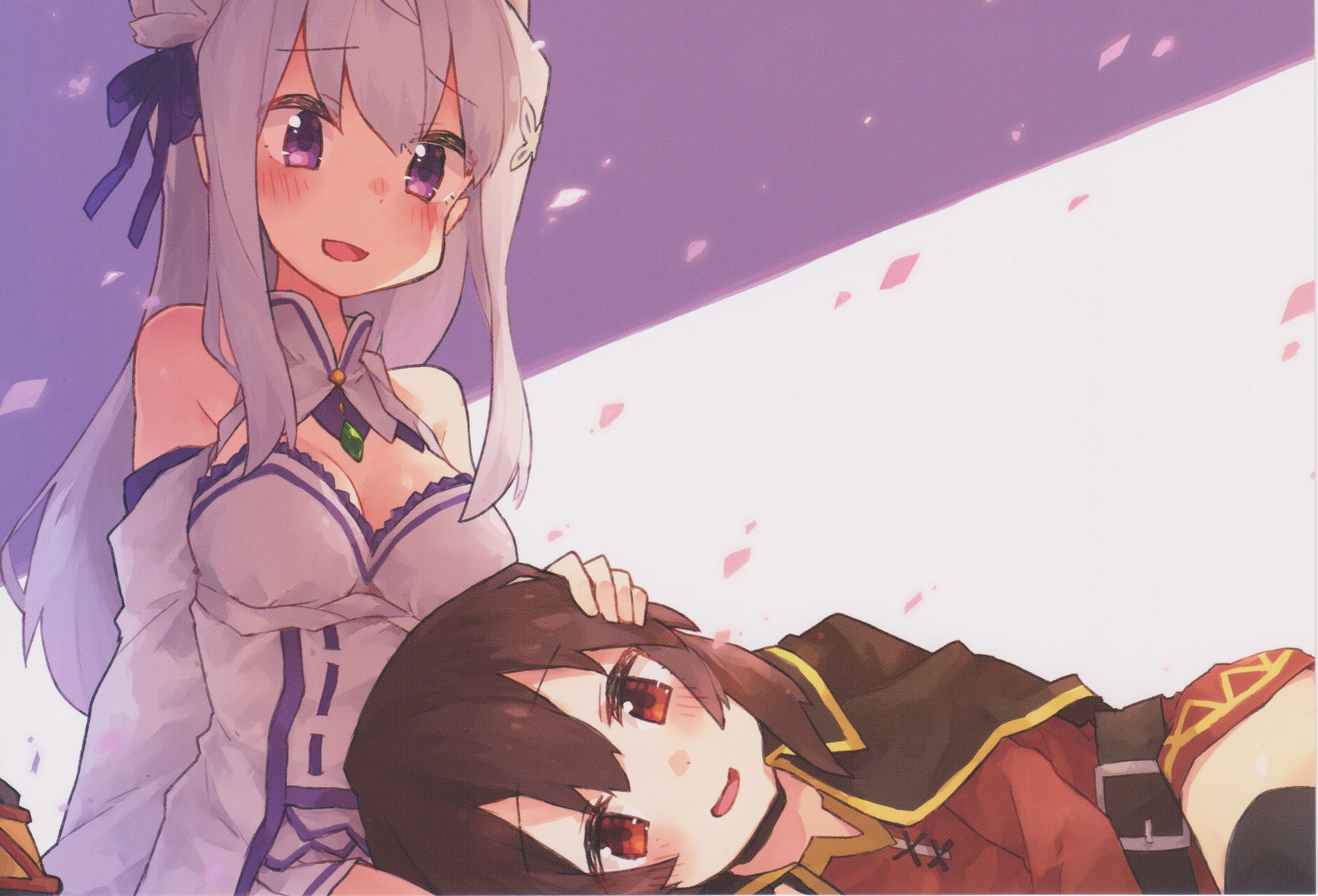 Anime, 2K, Megumin (KonoSuba), Isekai Quartet, Emilia (Re:ZERO), HD Wallpaper