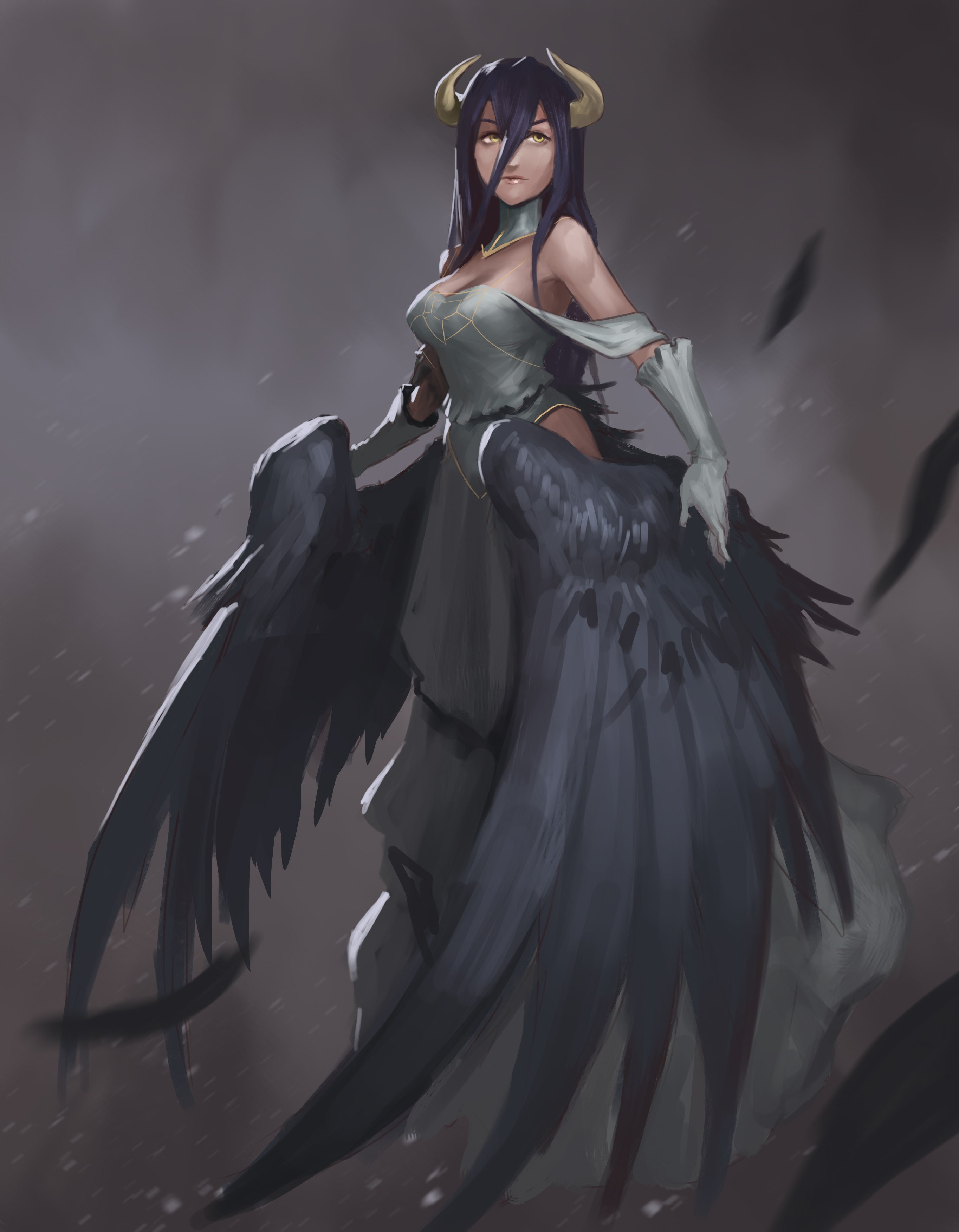 Overlord (anime), anime girls, Albedo (OverLord), 2K, Phone HD Wallpaper