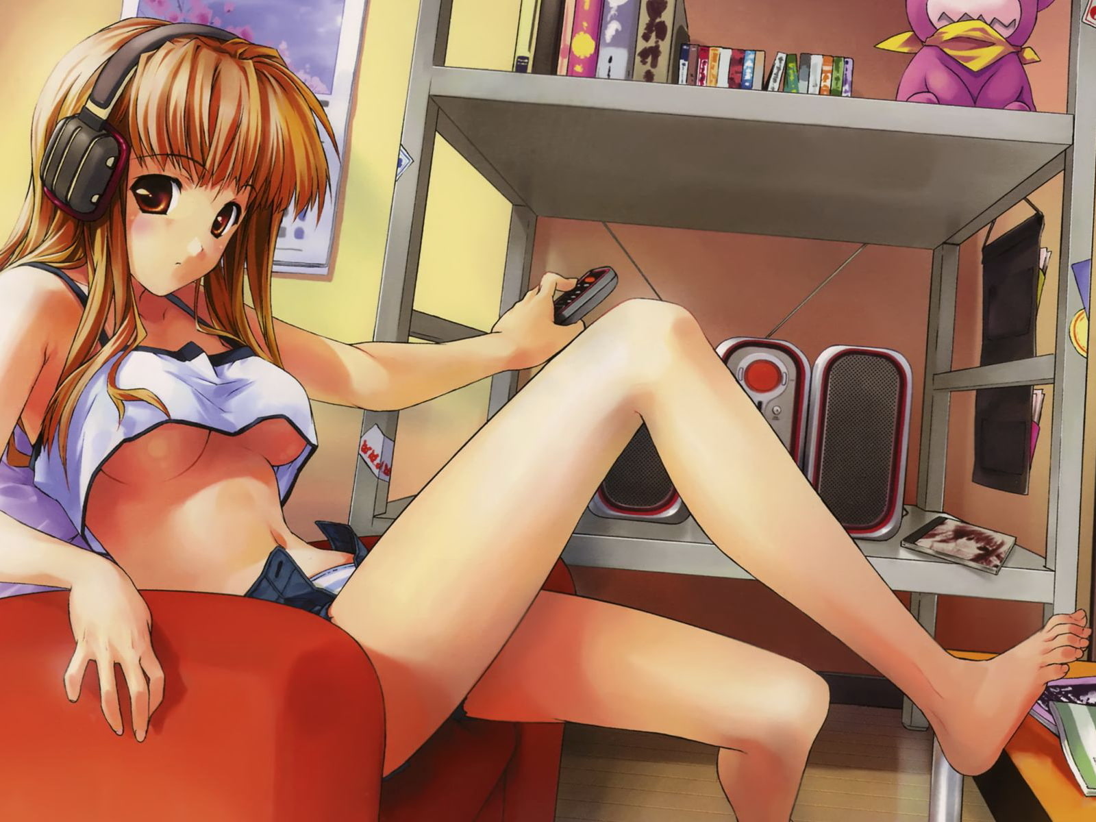 anime, cartoon/comic, 720P, hd, headphones, HD Wallpaper