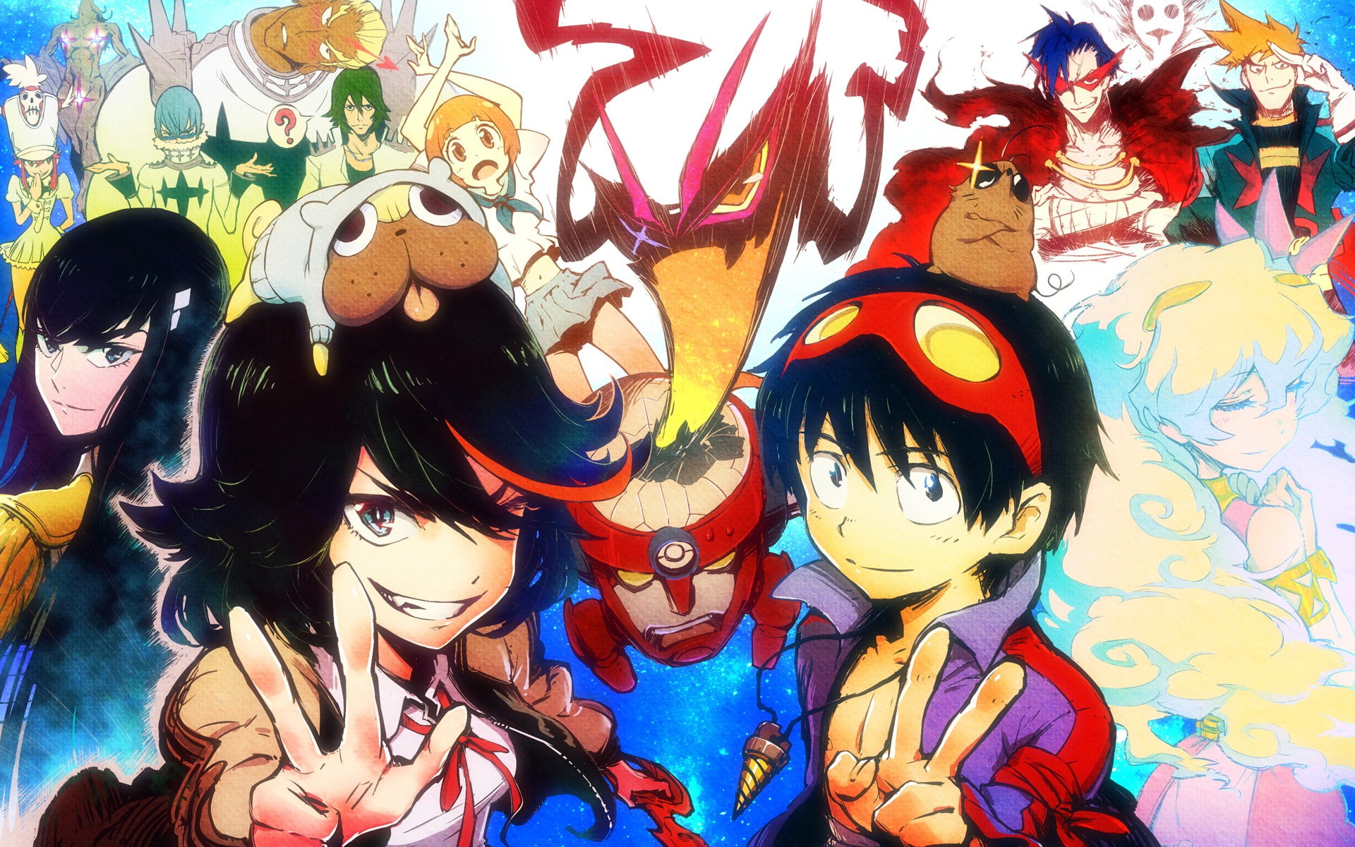 Tengen Toppa Gurren Lagann, 1080P, Simon, Kill la Kill, Mankanshoku Mako, Senketsu, Kamina, Matoi Ryuuko, HD Wallpaper