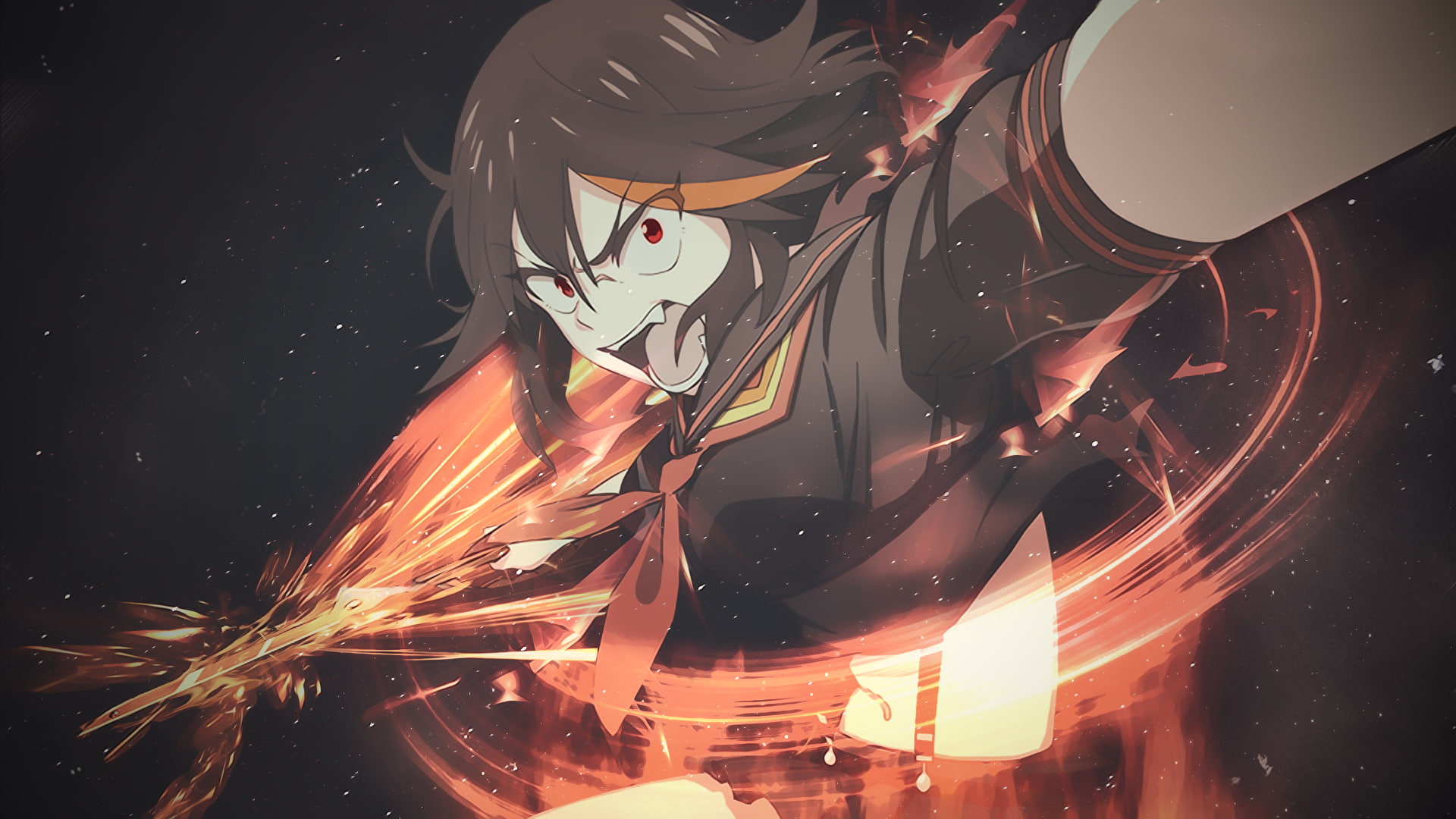 night, reflection, creativity, nature, digital composite, no people, kill la kill, Anime, arts culture and entertainment, 1080P, illuminated, indoors, HD Wallpaper