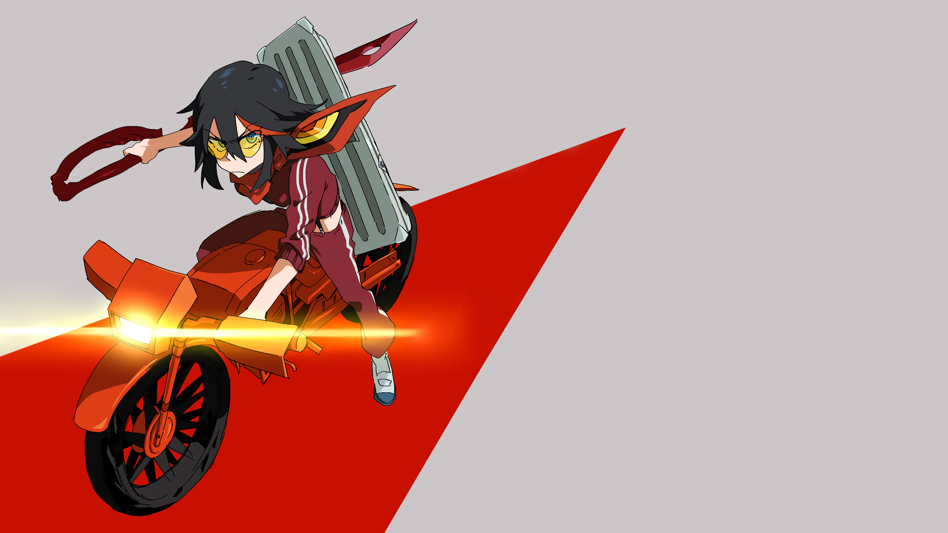 4K, cut out, transportation, men, adult, red, sky, Matoi Ryuuko, studio shot, copy space, art and craft, arts culture and entertainment, outdoors, helmet, HD Wallpaper