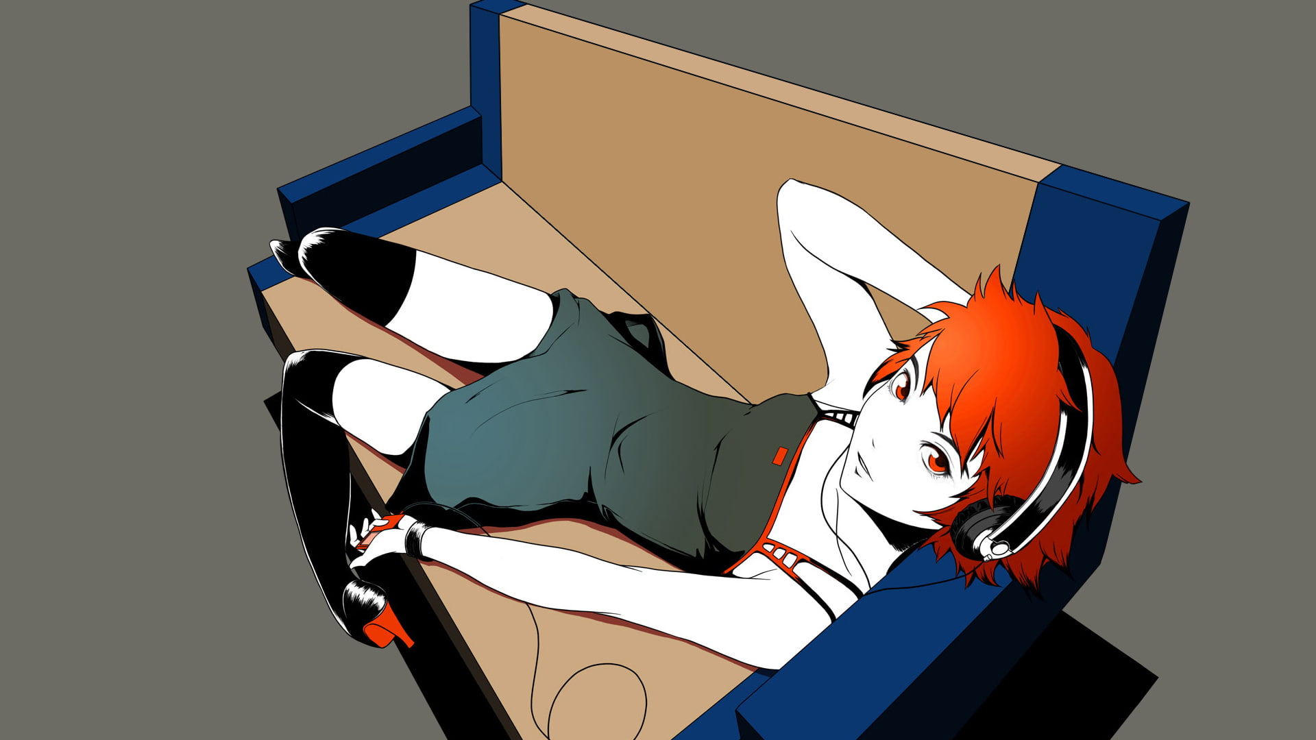 cartoon/comic, anime, 1080P, headphones, hd, HD Wallpaper