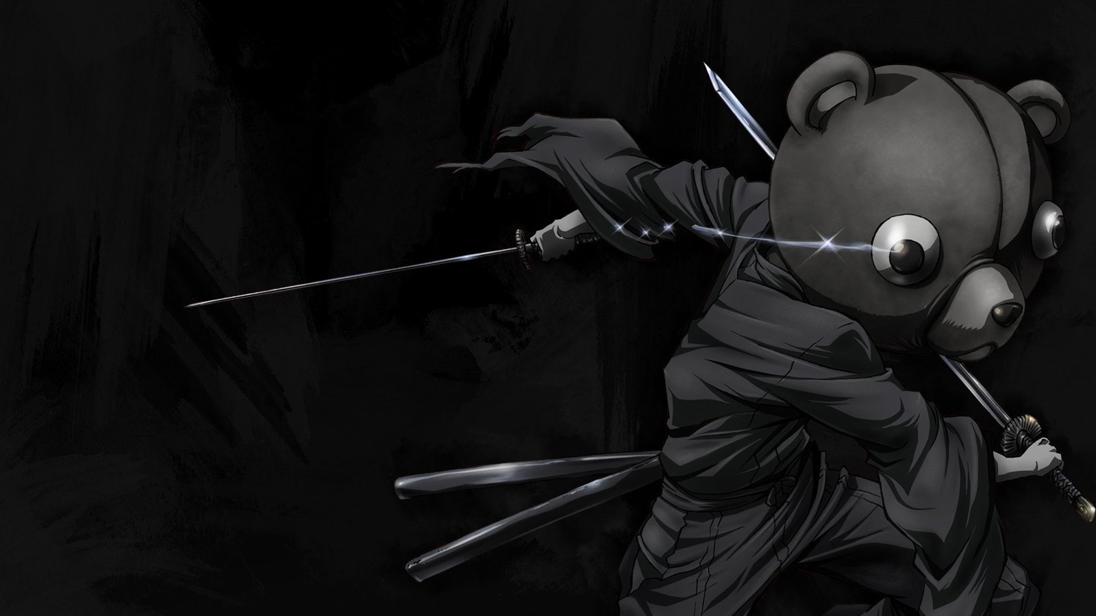 the past, men, history, black background, Anime, adult, 720P, activity, metal, arts culture and entertainment, human body part, Kuma (Afro Samurai), creativity, HD Wallpaper