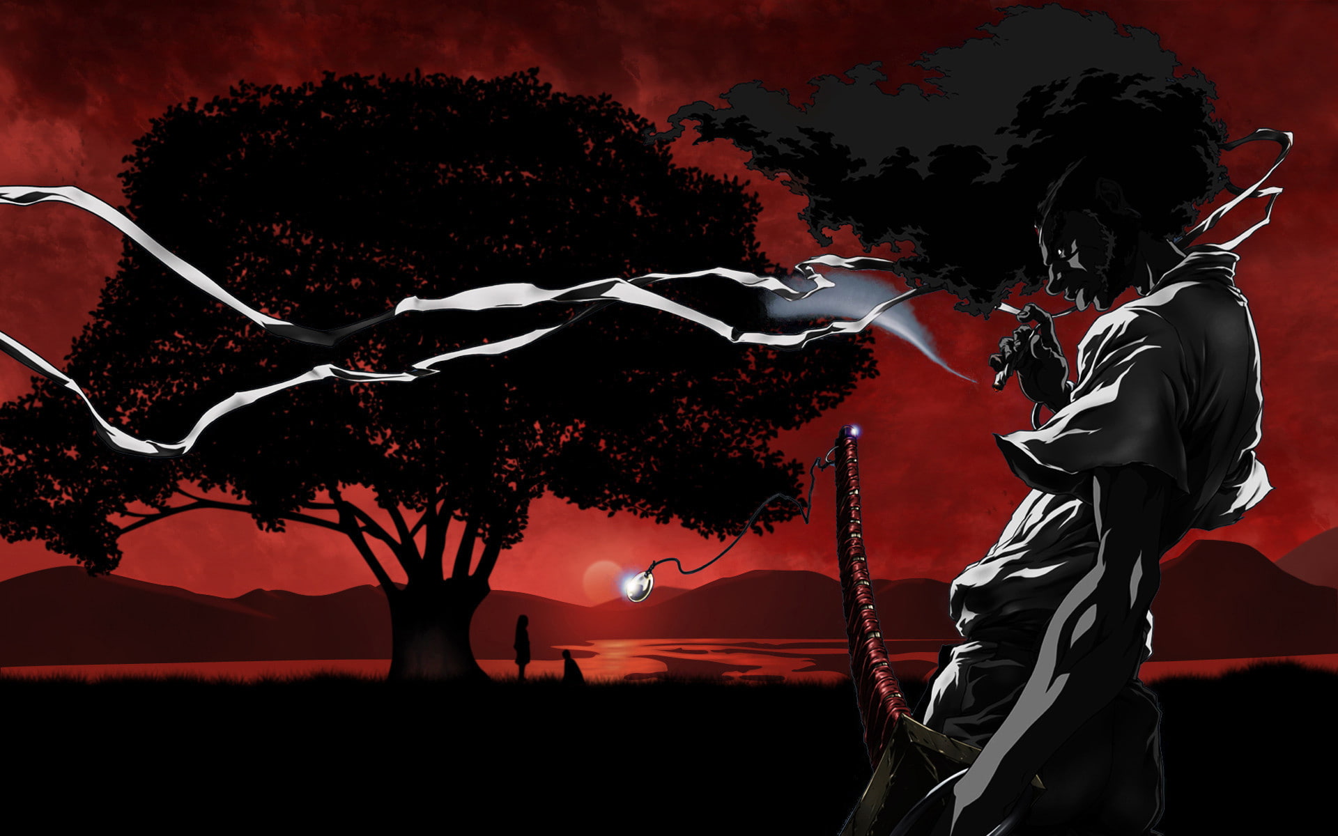 1080P, samurai, afro, anime, game, HD Wallpaper