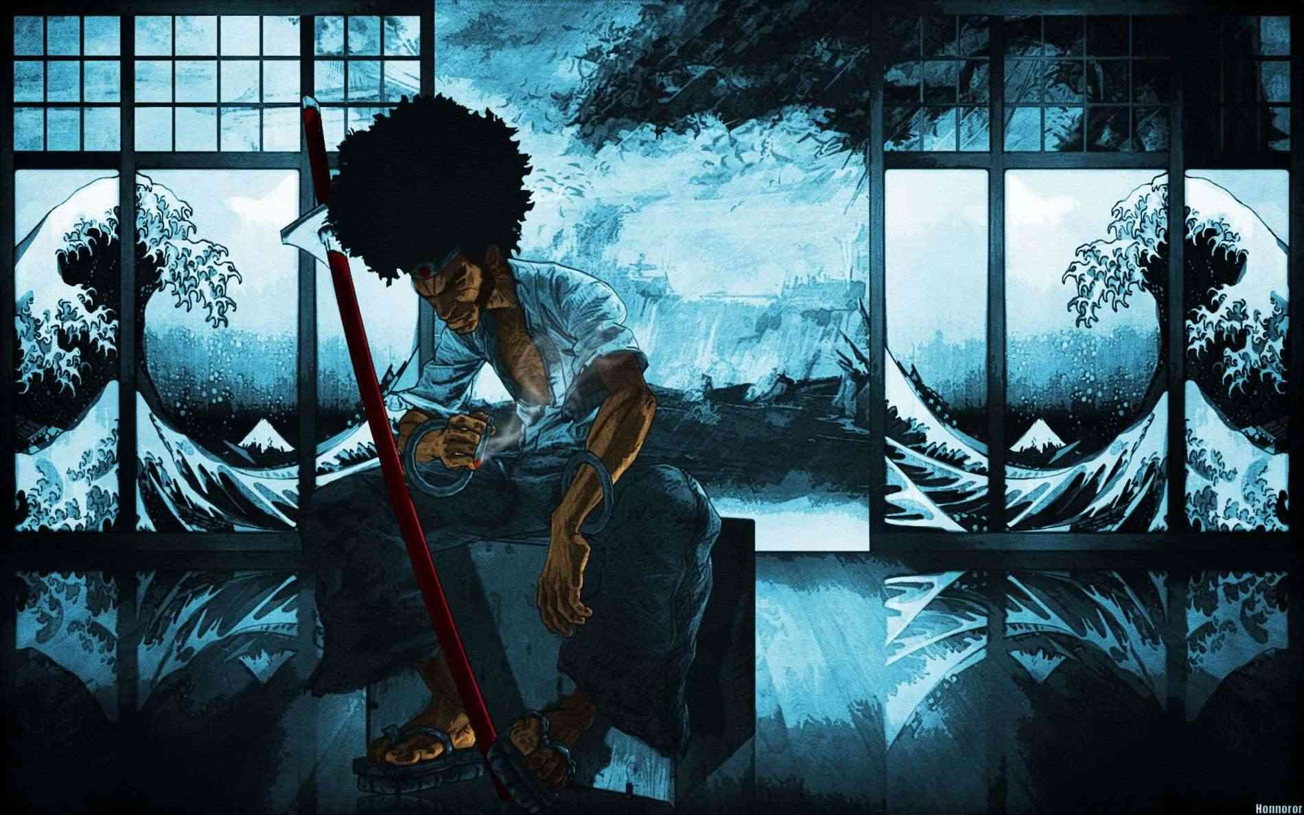 samurai, game, anime, afro, 720P, HD Wallpaper