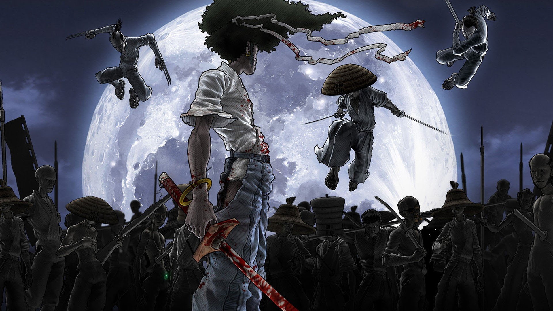 Afro Samurai, 1080P, Katana, anime, HD Wallpaper