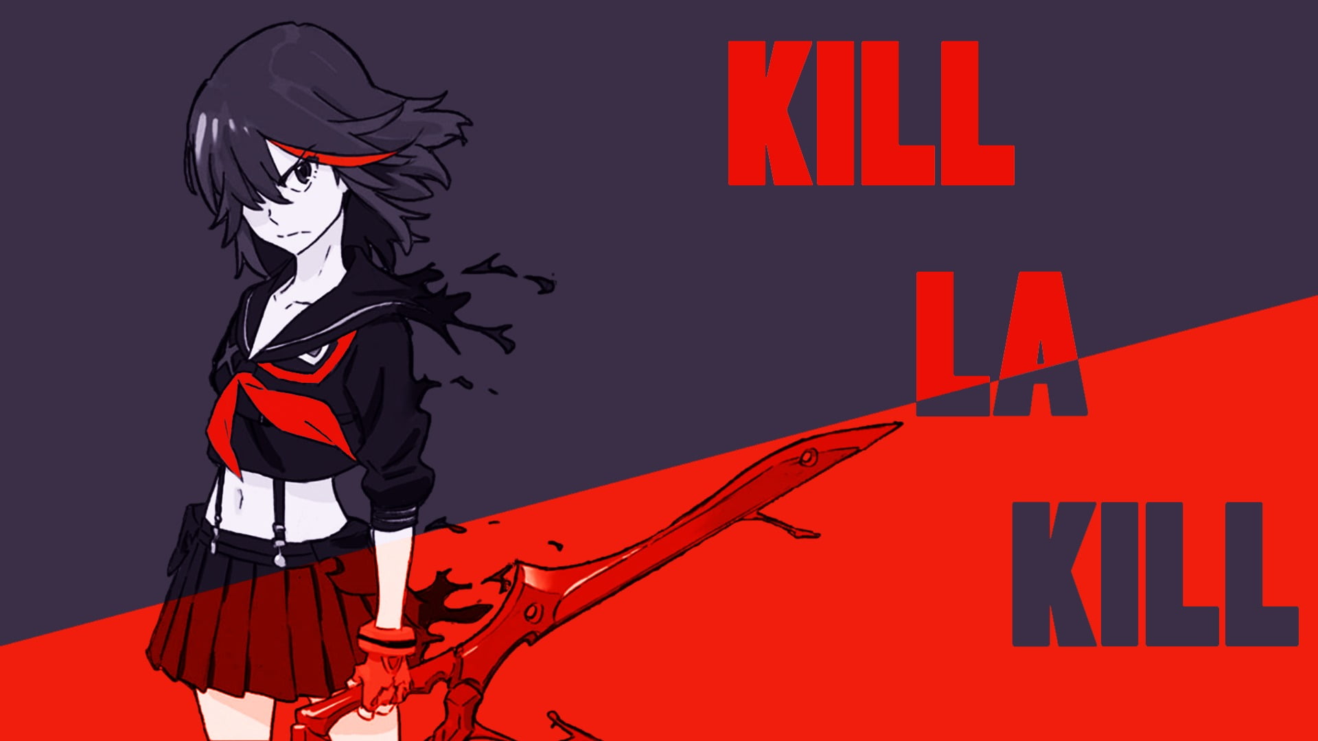 fashion, creativity, performance, Matoi Ryuuko, text, clothing, stage, one person, anime, music, adult, side view, sign, standing, Kill la Kill, arts culture and entertainment, HD Wallpaper
