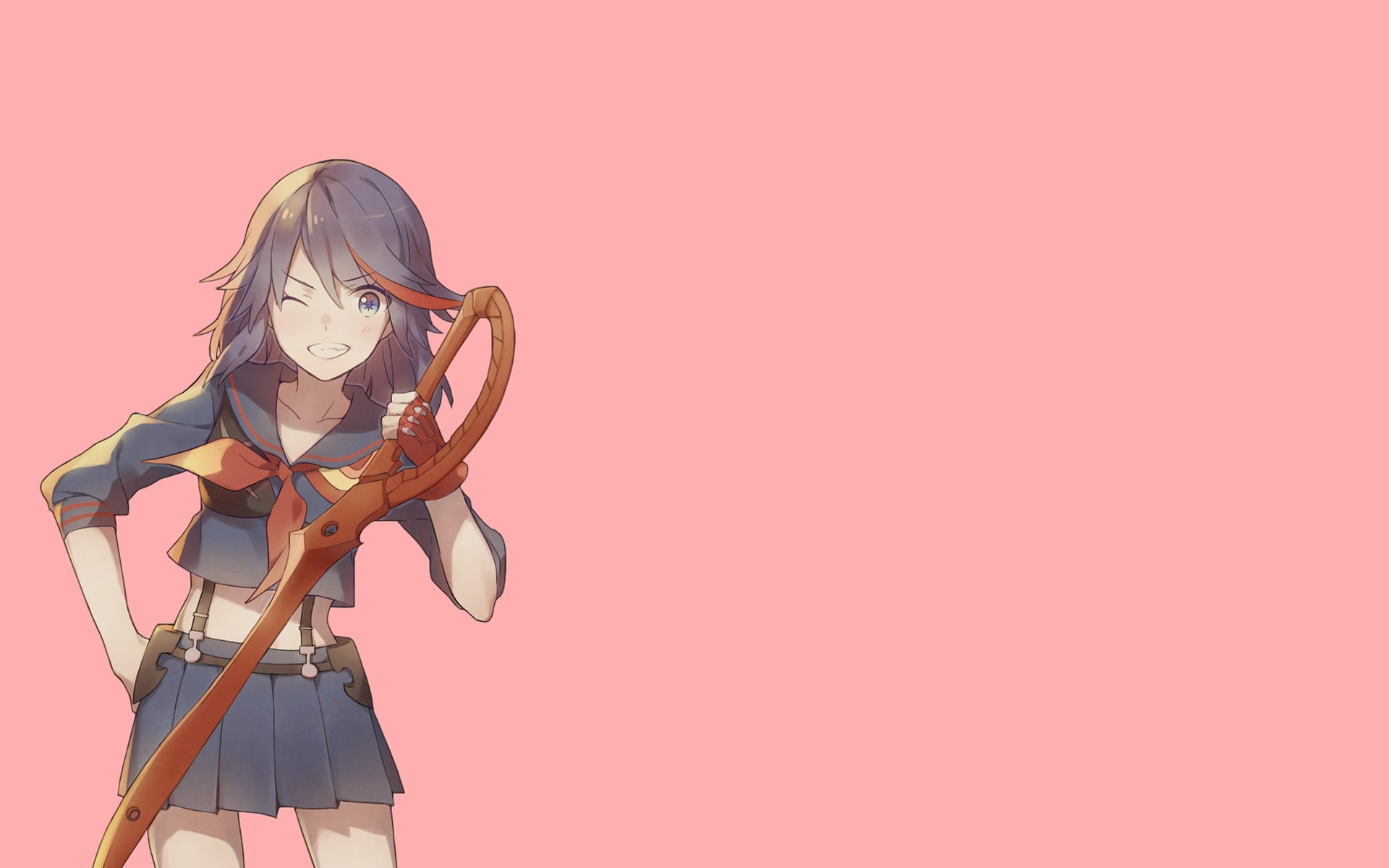 waist up, anime, copy space, hairstyle, three quarter length, studio shot, violin, anime girls, 1080P, arts culture and entertainment, lifestyles, young adult, HD Wallpaper
