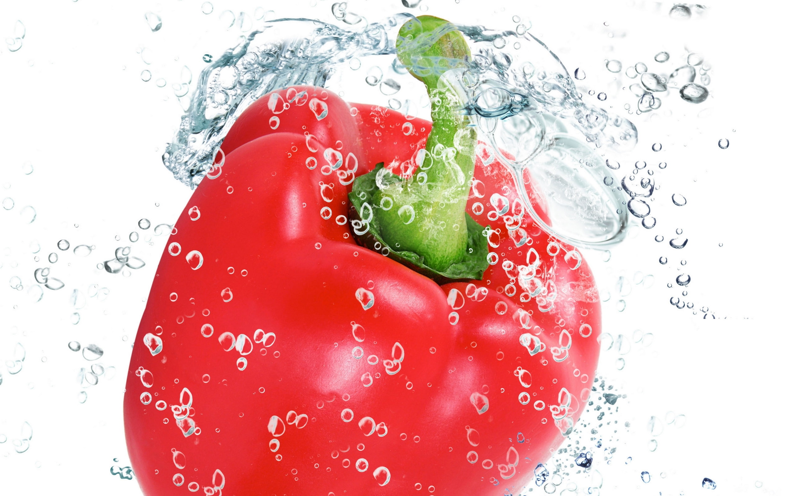 red, spray, squirt, vegetable, pepper, water, Paprica, bell, drops, 2K, freshness, Bulgarian, paprika, HD Wallpaper