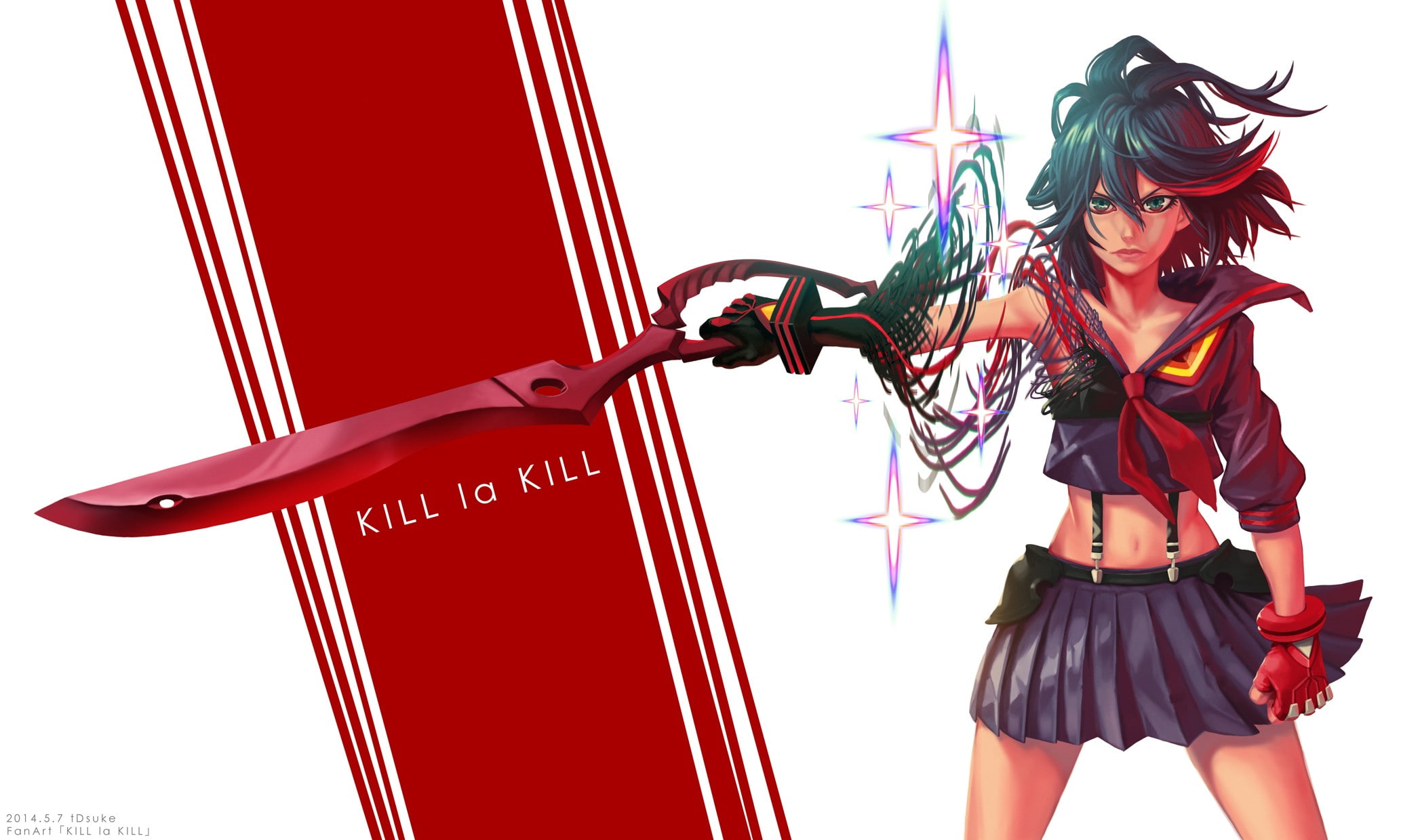 women, young women, lifestyles, adult, leisure activity, costume, smiling, studio shot, Matoi Ryuuko, hairstyle, beautiful woman, young adult, 1080P, Kill la Kill, HD Wallpaper