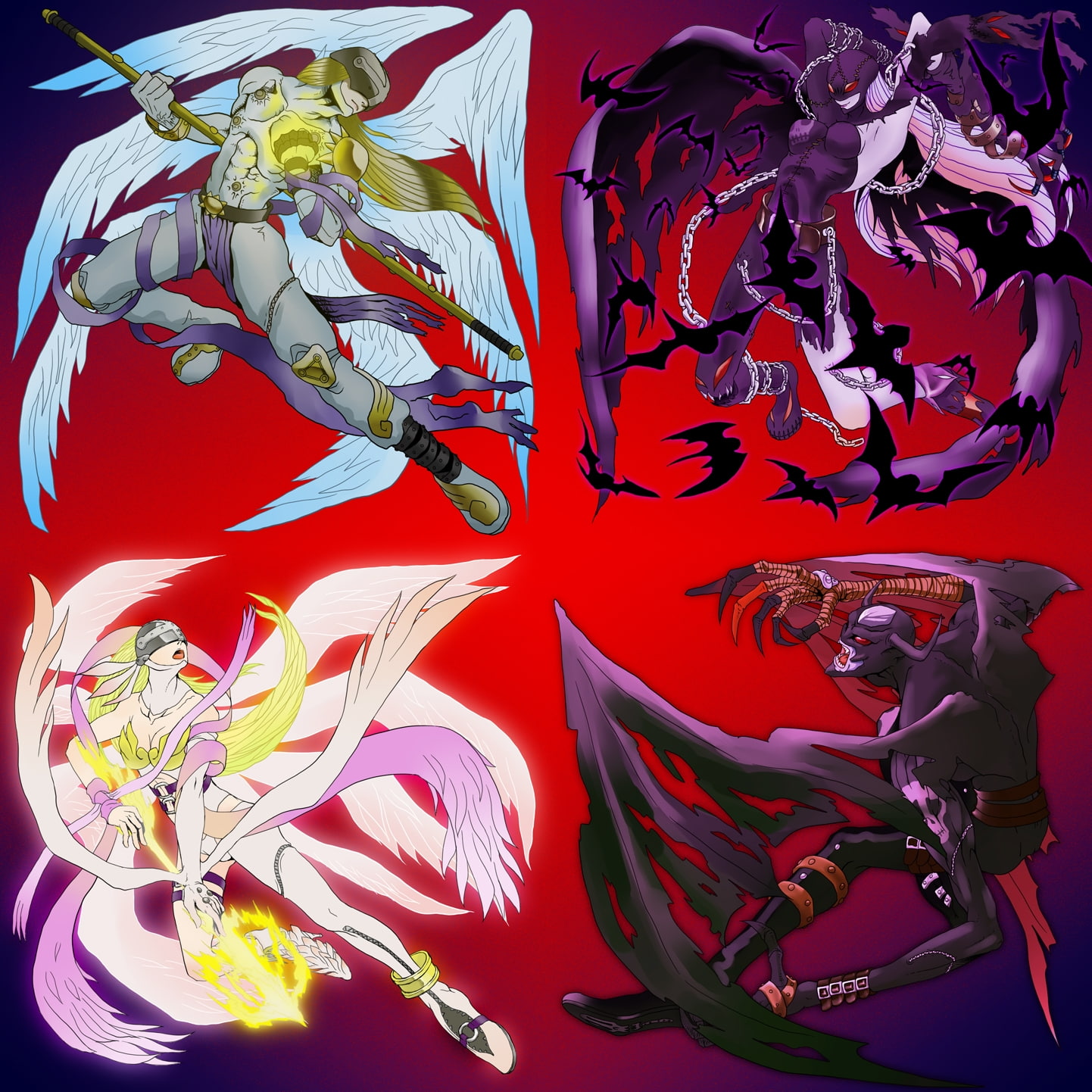 art, x, hd, anime, 720P, digimon, Phone HD Wallpaper