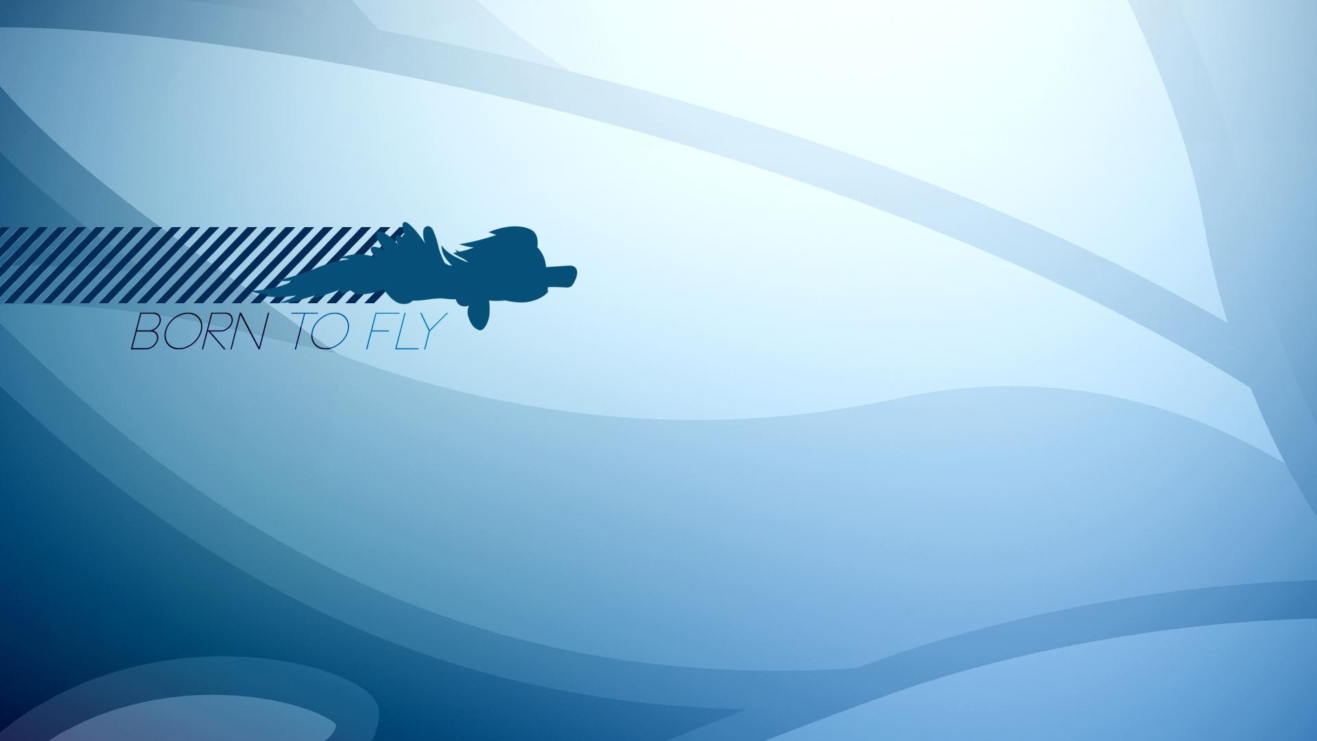 flying, my-little-pony, fly, blue, 1080P, born, friendship-is-magic, rainbow-dash, cartoon, HD Wallpaper