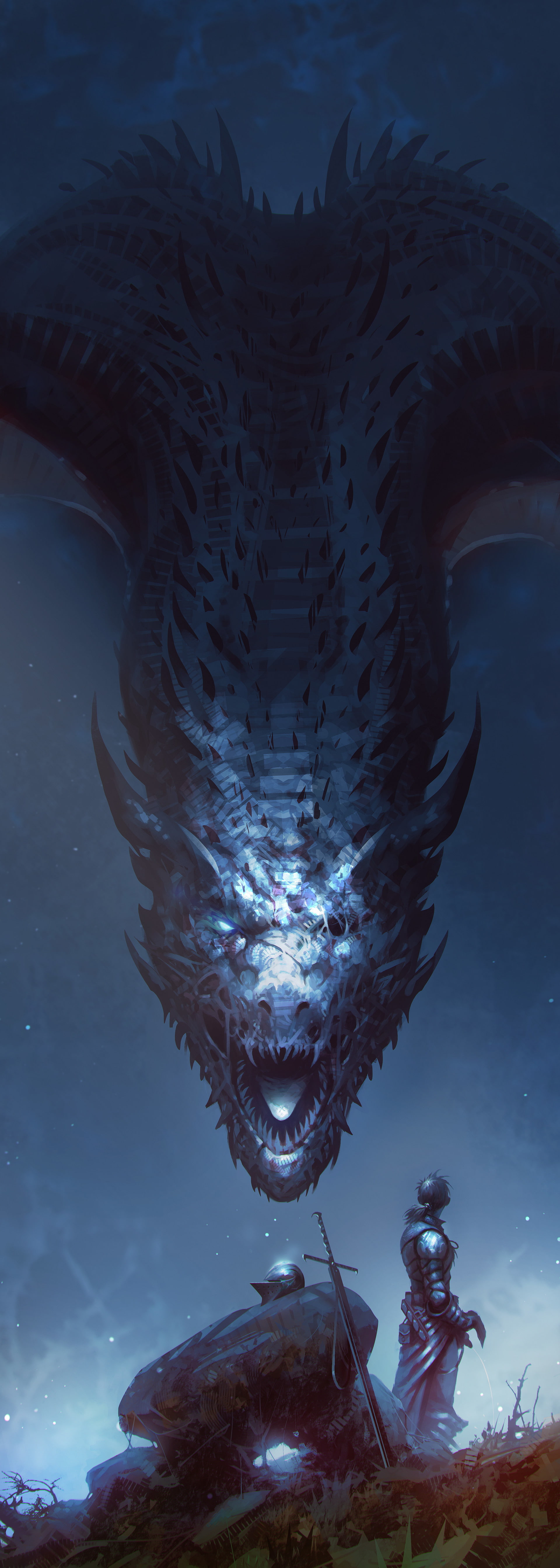 reflection, dragon, animals in the wild, nature, people, mouth open, mammal, underwater, fantasy art, portrait, front view, marine, animal body part, aggression, Phone HD Wallpaper