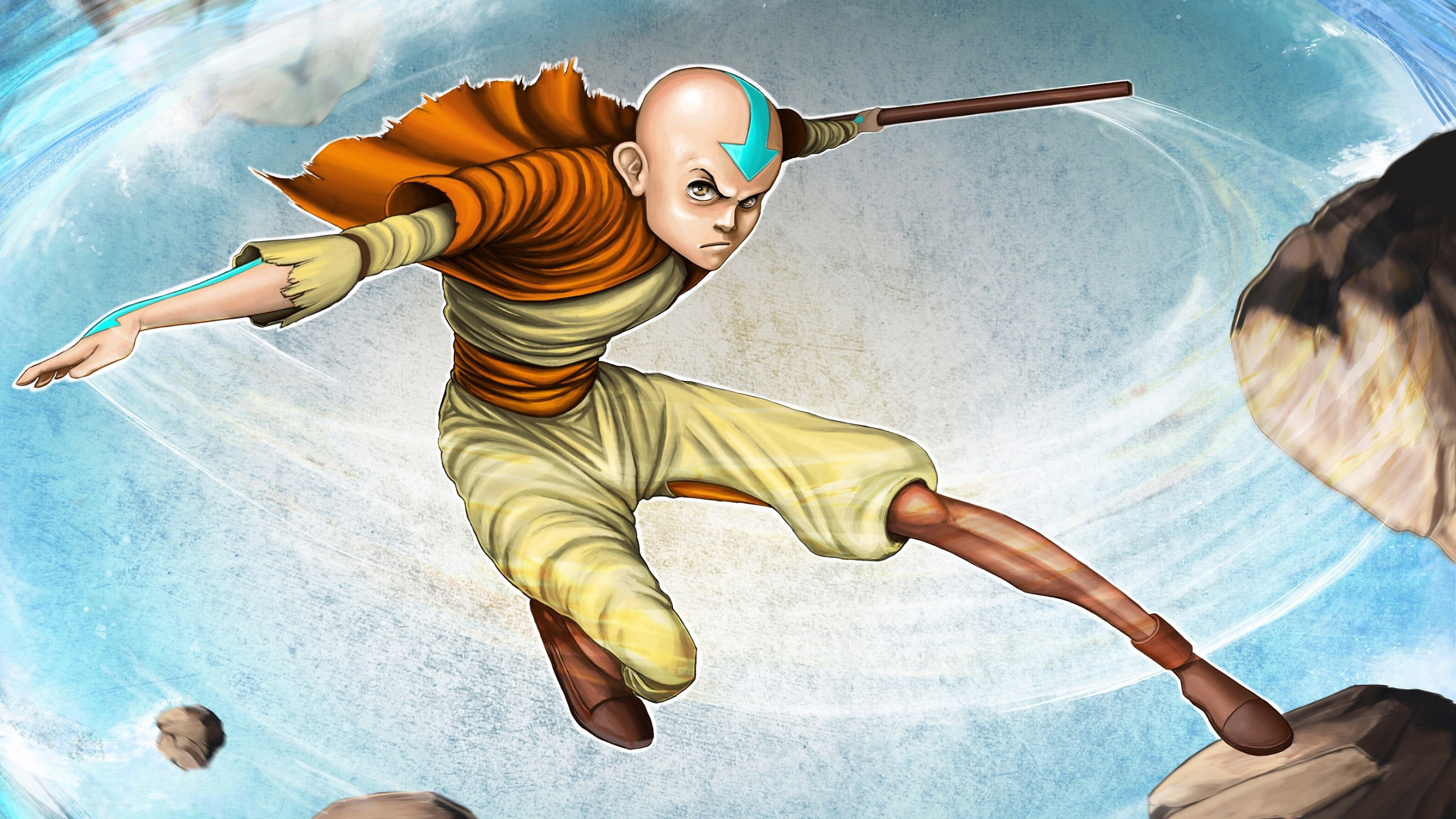 outdoors, casual clothing, fun, flying, the last airbender, aang, illustration, sunlight, teenager, space, positive emotion, women, day, computer Graphic, HD Wallpaper