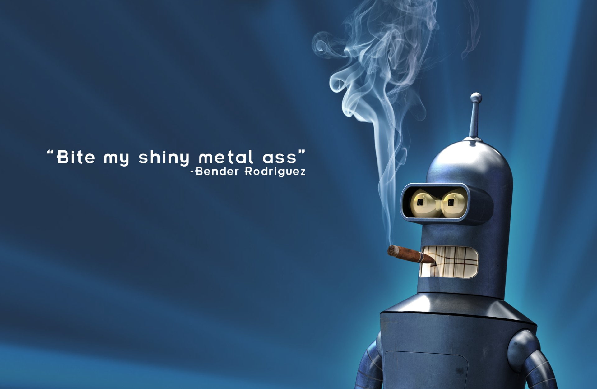 Cigar, Bender (Futurama), Smoking, 1080P, Robot, Futurama, HD Wallpaper