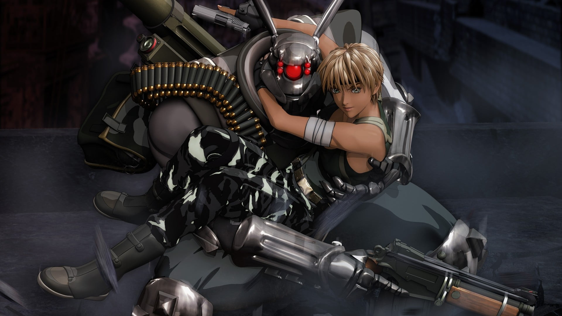 1080P, Appleseed, robot, anime, Handgun, HD Wallpaper