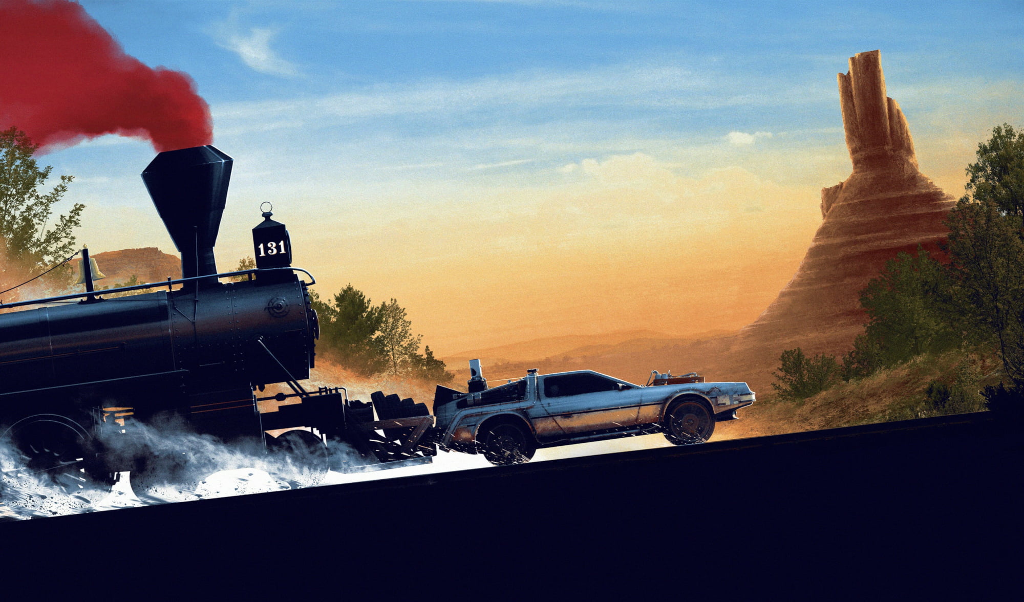 DeLorean, Back To The Future, Back To The Future Part III, Car, Train, 1080P, HD Wallpaper