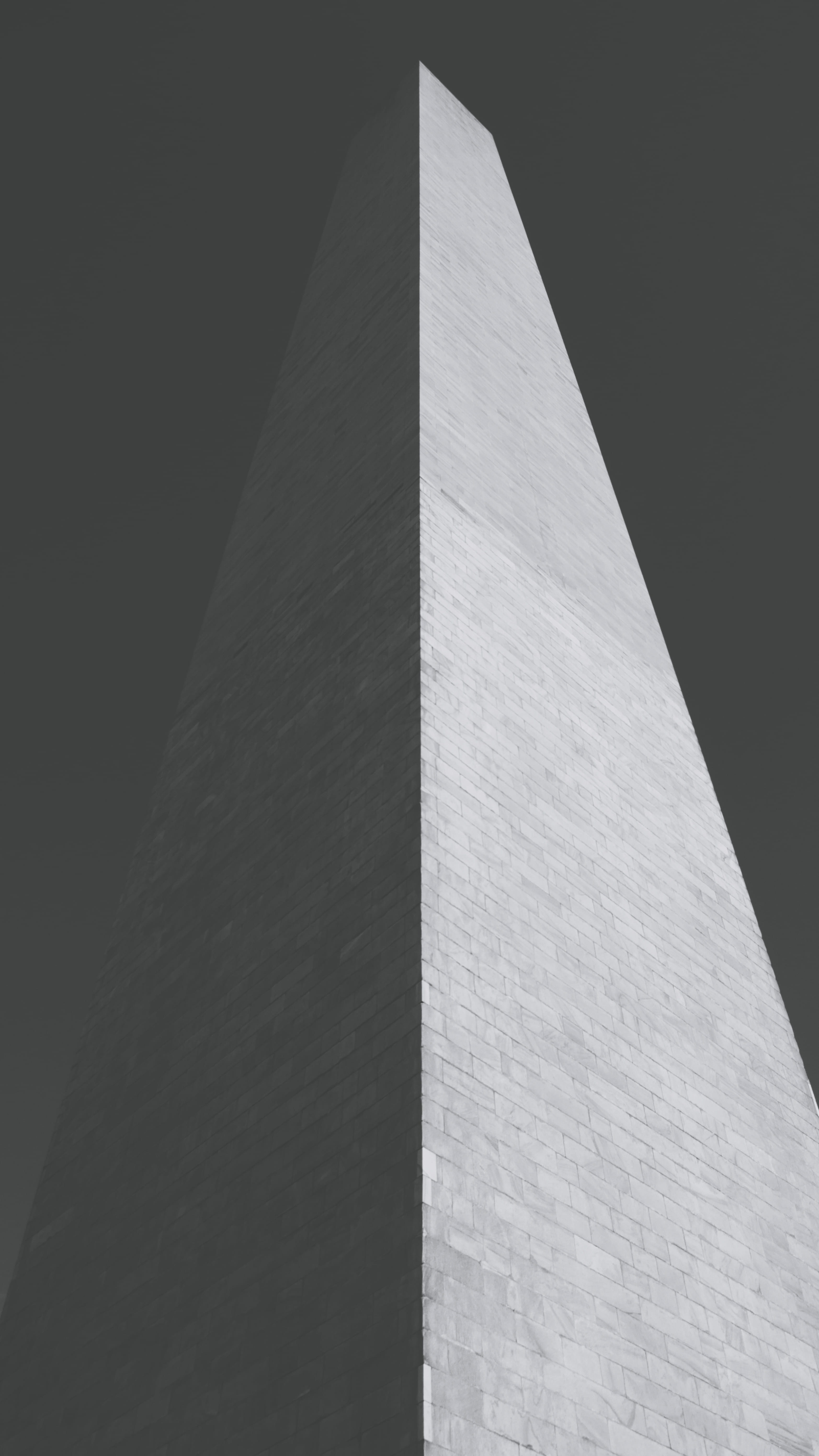 building exterior, monochrome, nature, travel destinations, black, no people, monument, washington, monolith, outdoors, white, day, symmetrical, Phone HD Wallpaper