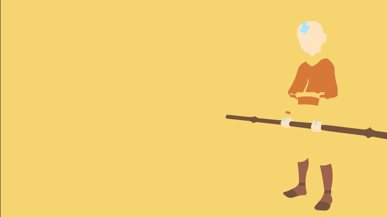 Avatar: The Last Airbender, Aang, 720P, Orange Background, HD Wallpaper