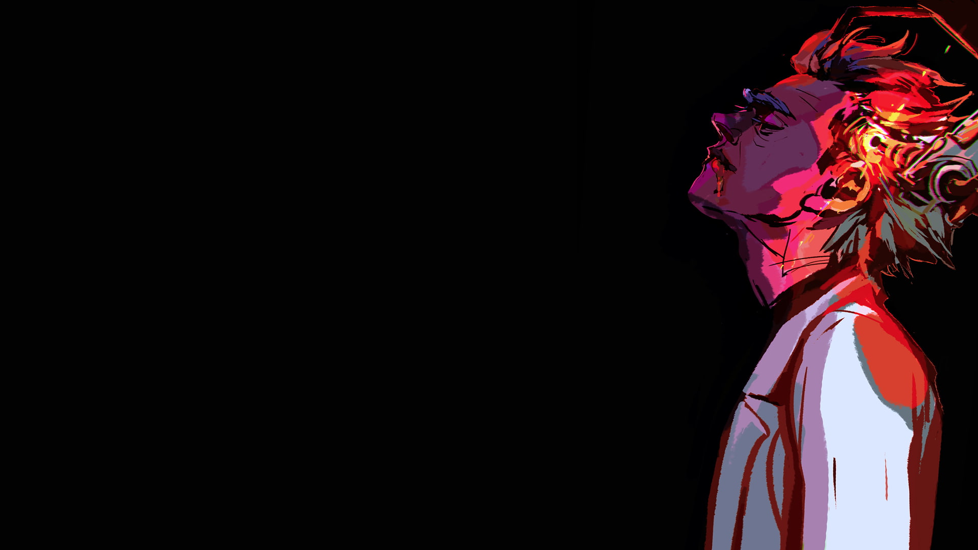 nature, no people, low angle view, red, indoors, close-up, clothing, night, copy space, illuminated, representation, 1080P, human representation, Rick and Morty, HD Wallpaper