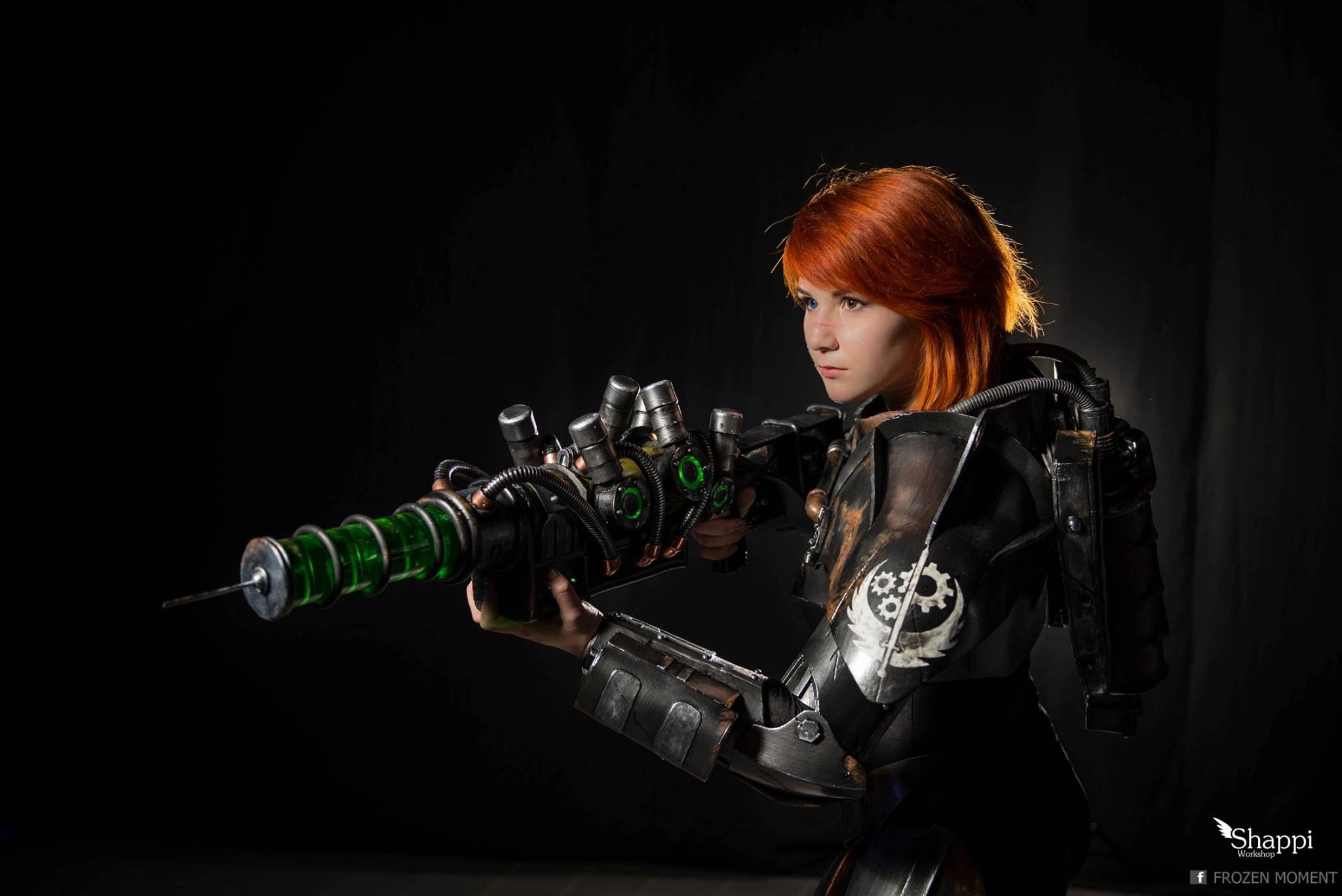 redhead, 1080P, Fallout, power armor, women, cosplay, Fallout 4, HD Wallpaper