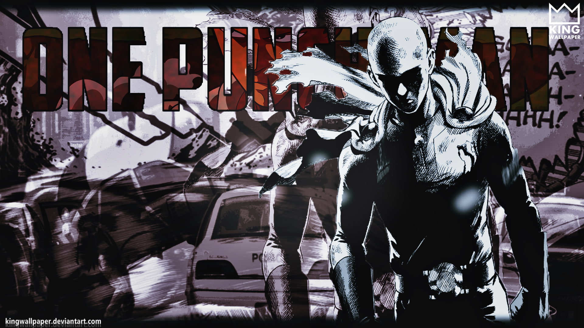 male likeness, One-Punch Man, graffiti, day, real people, transportation, 1080P, outdoors, art and craft, anime, leisure activity, people, creativity, HD Wallpaper